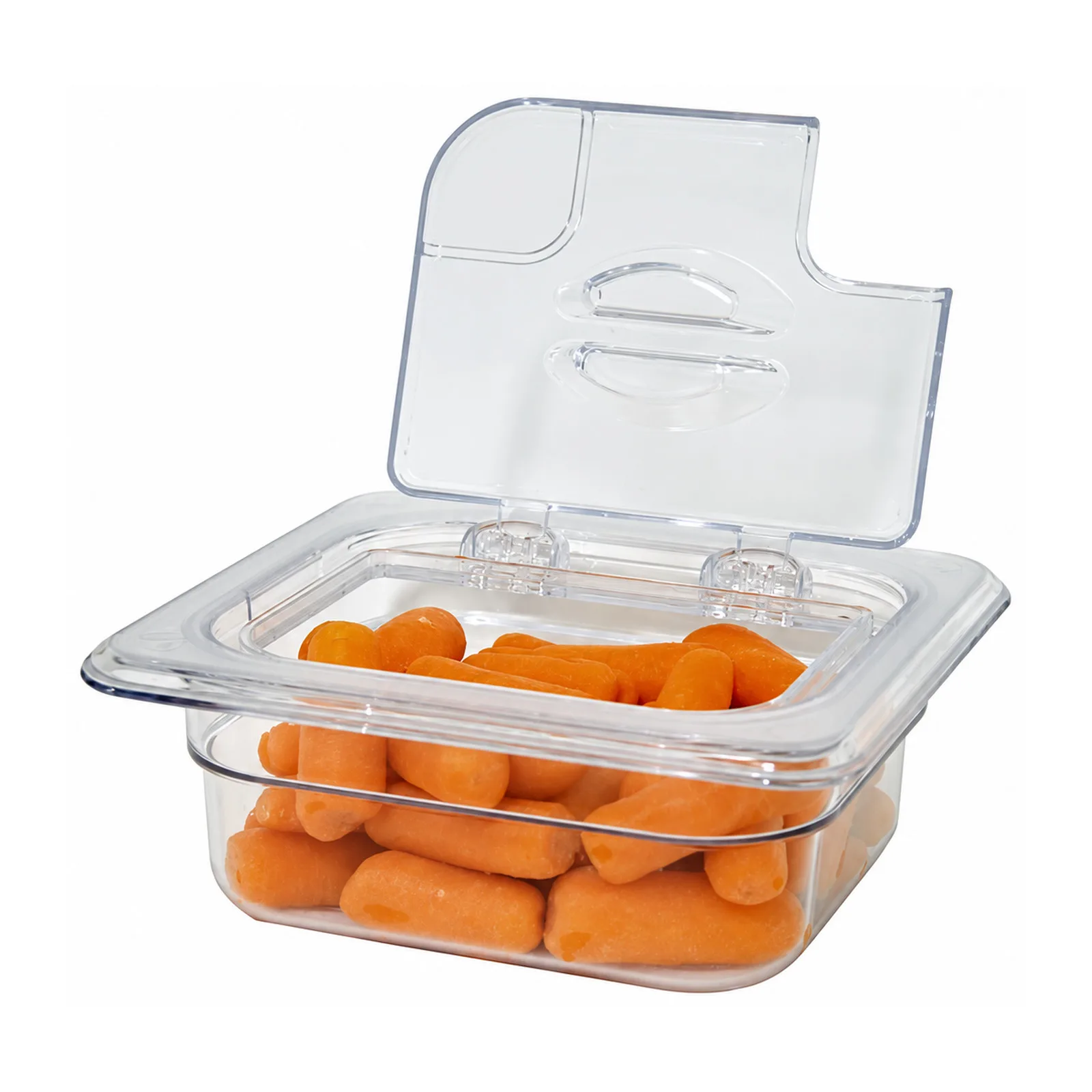 GN 1/6 Sixth Size Polycarbonate Clear Flip Lid with Notch