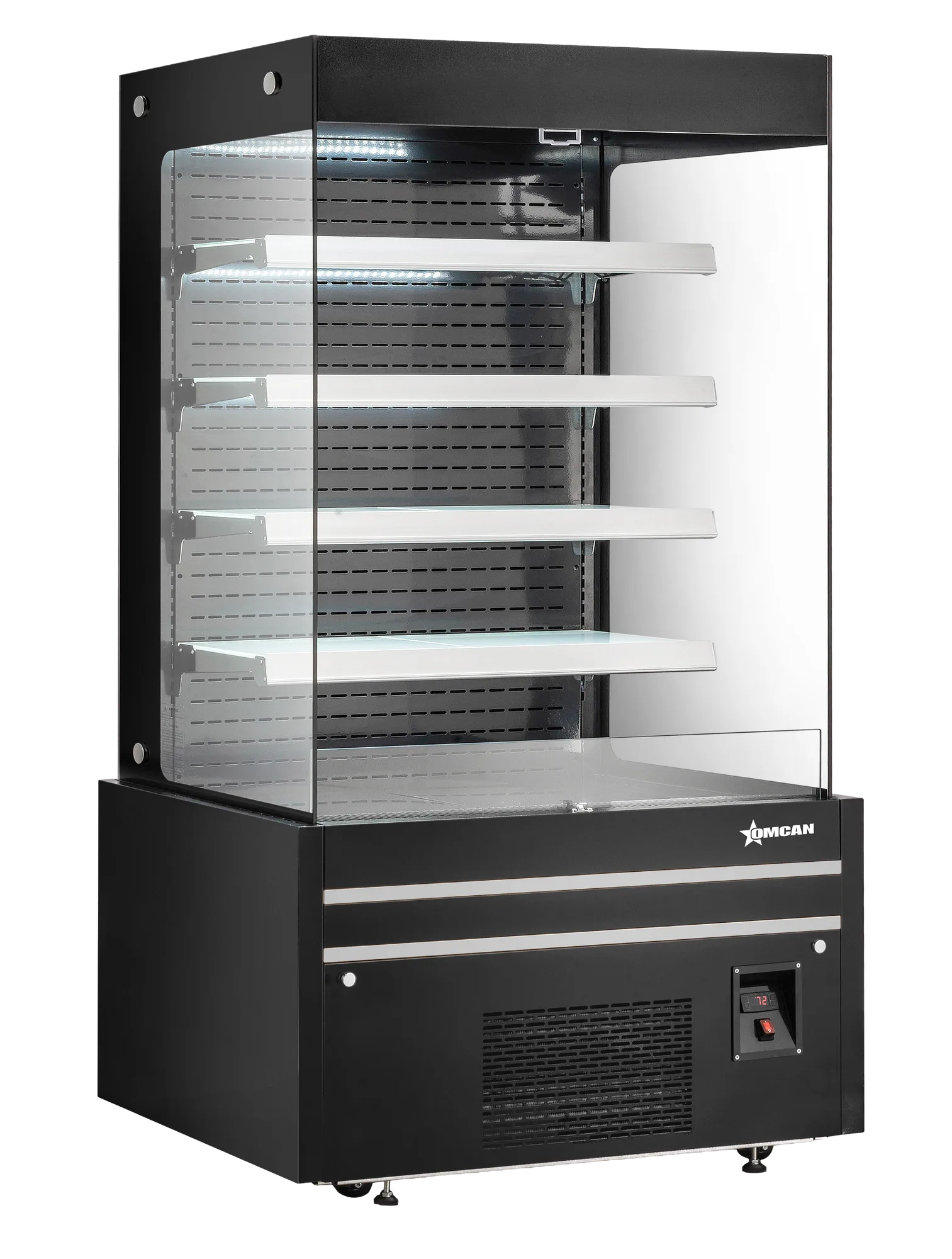 48″ Four (4) Shelf Grab-and-Go Black Open Front Refrigerated Showcase, 19.77 cu. ft. (560 L), Black