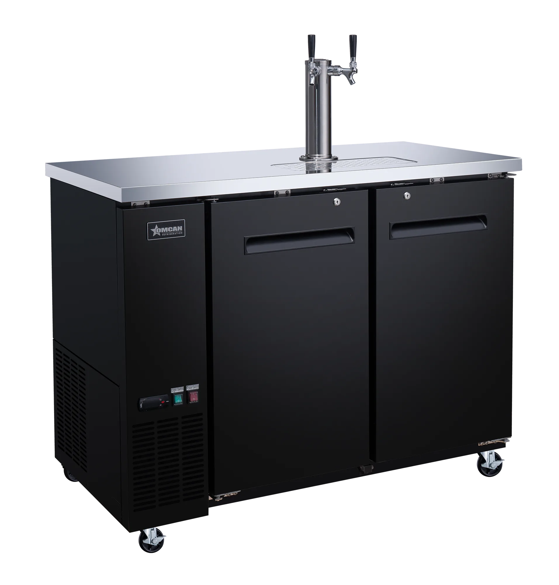 48″ Two (2) Door Kegerator / Beer Dispenser Single Tower with 2 Taps, 11.8 cu.ft. (335 L)