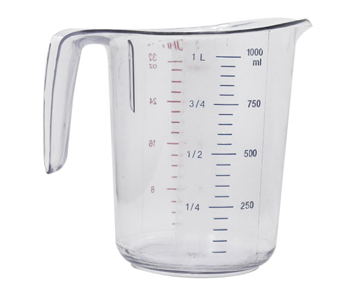 1 QT / 1000 ml Clear Polycarbonate Measuring Cup