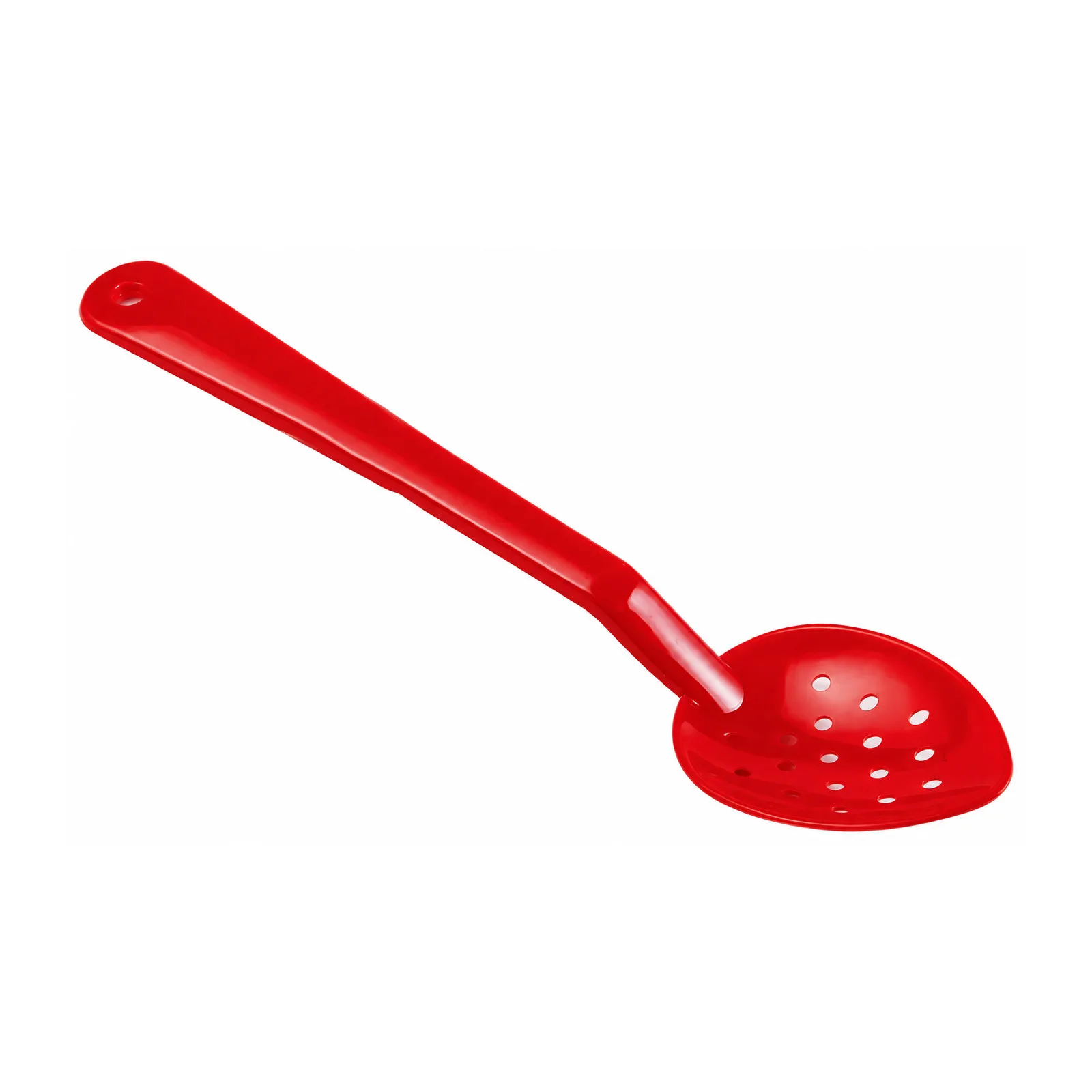 13″ Red Polycarbonate Perforated Serving Spoon