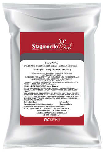 Stagionello Curing Salts and Spice Blends for Cured Salami Rapid Fermentation 1.85 kg / bag