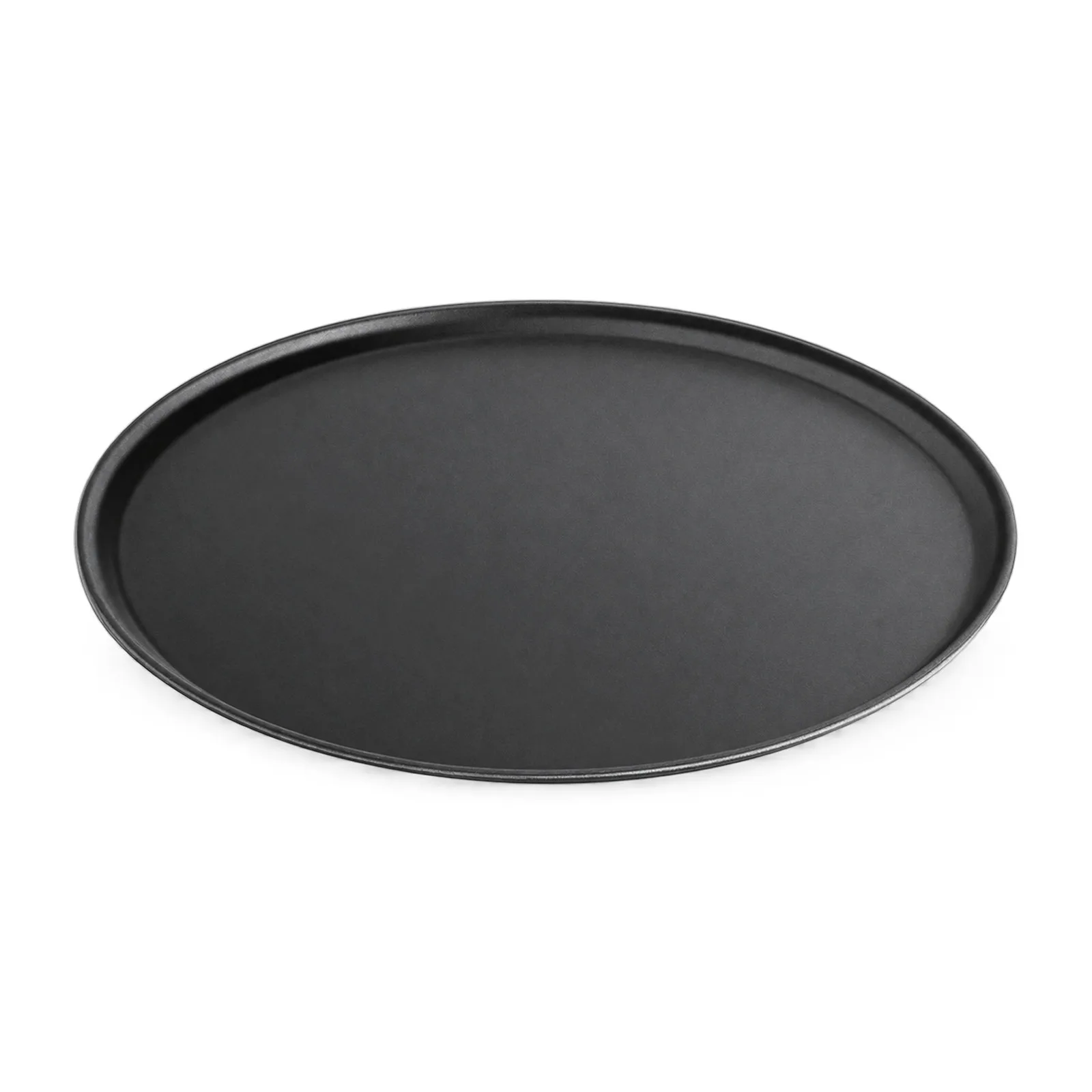 26″ Non-slip Black Oval Service Tray