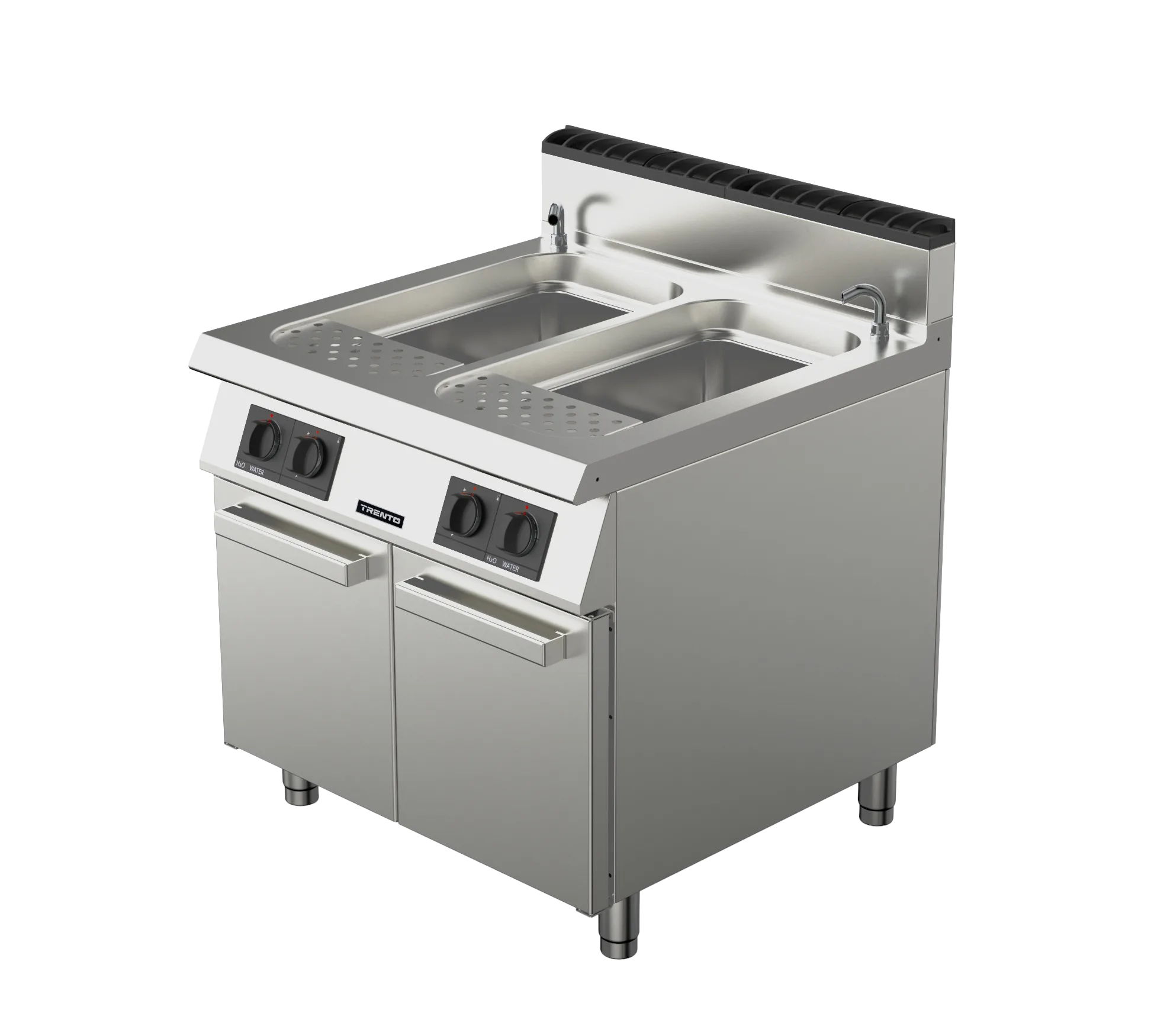 Trento 2 x 12 Gallon (45 L) Double Tank Natural Gas Pasta Cooker – 95,000 BTU
