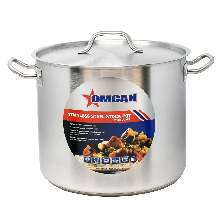 24 QT Stainless Steel Stock Pot with Cover