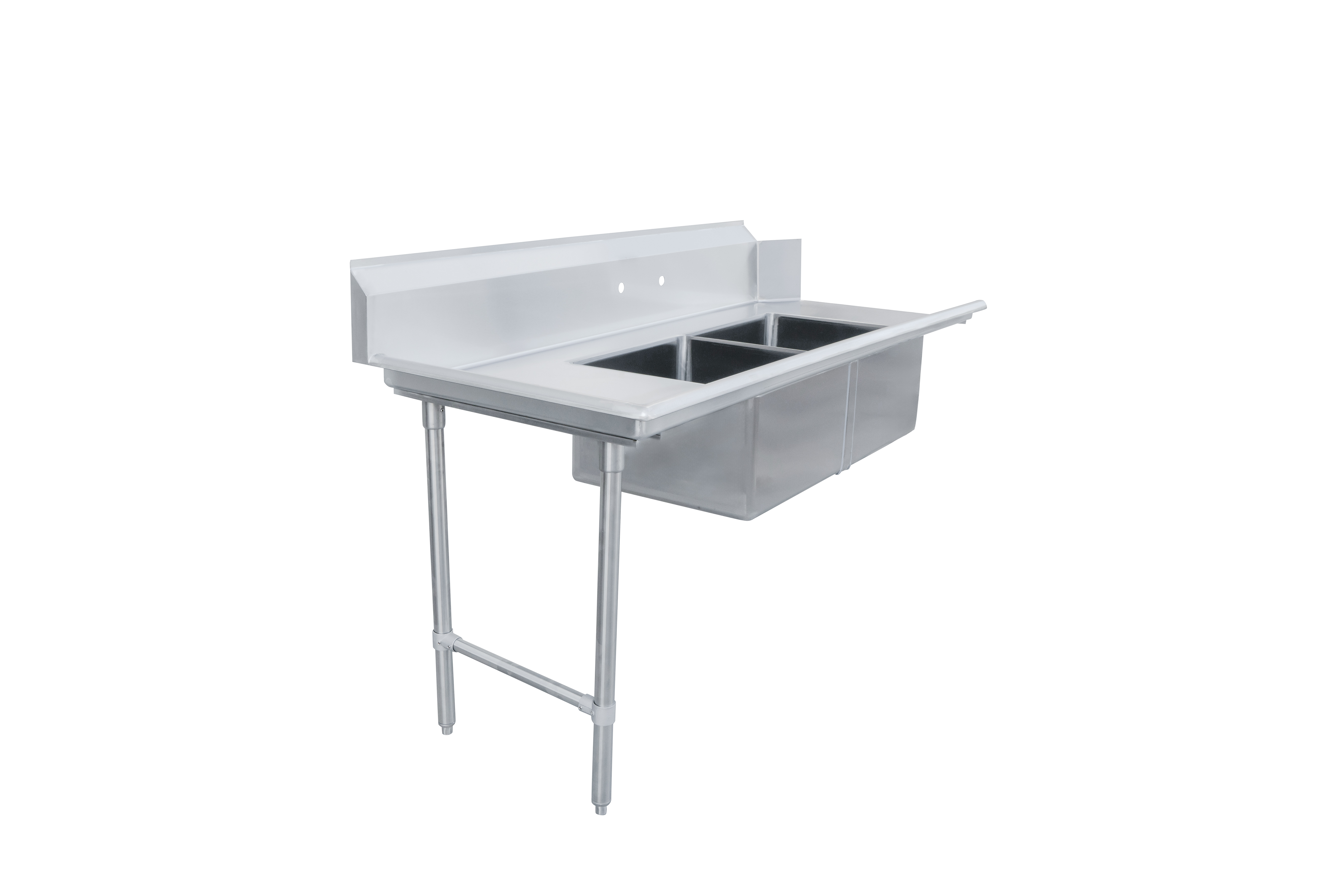 72-inch Left Side Soiled Dish Table with Two Sinks