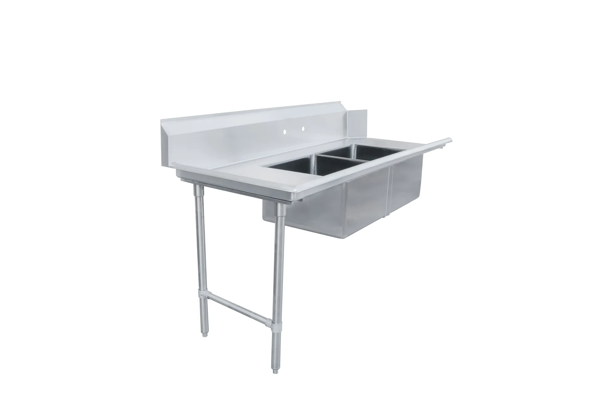 72″ Left Side Soiled Dish Table with Two Sinks