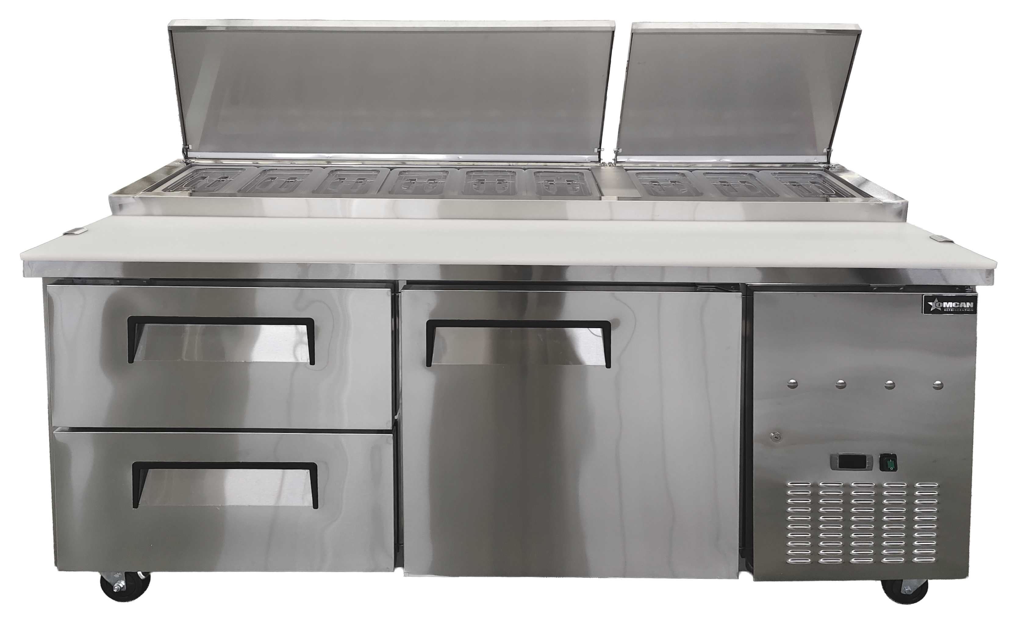 71” Refrigerated Pizza Prep Table with Drawers