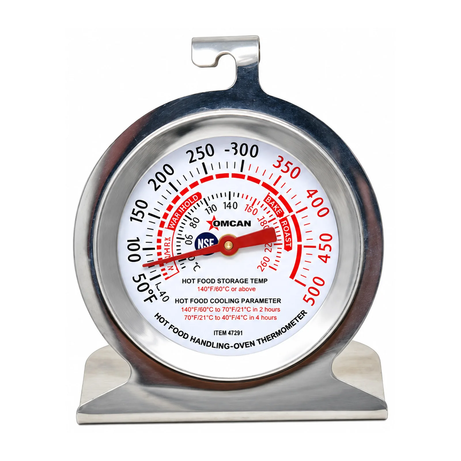 Oven Thermometer with Built-in Hanging Hook and Standing Panel