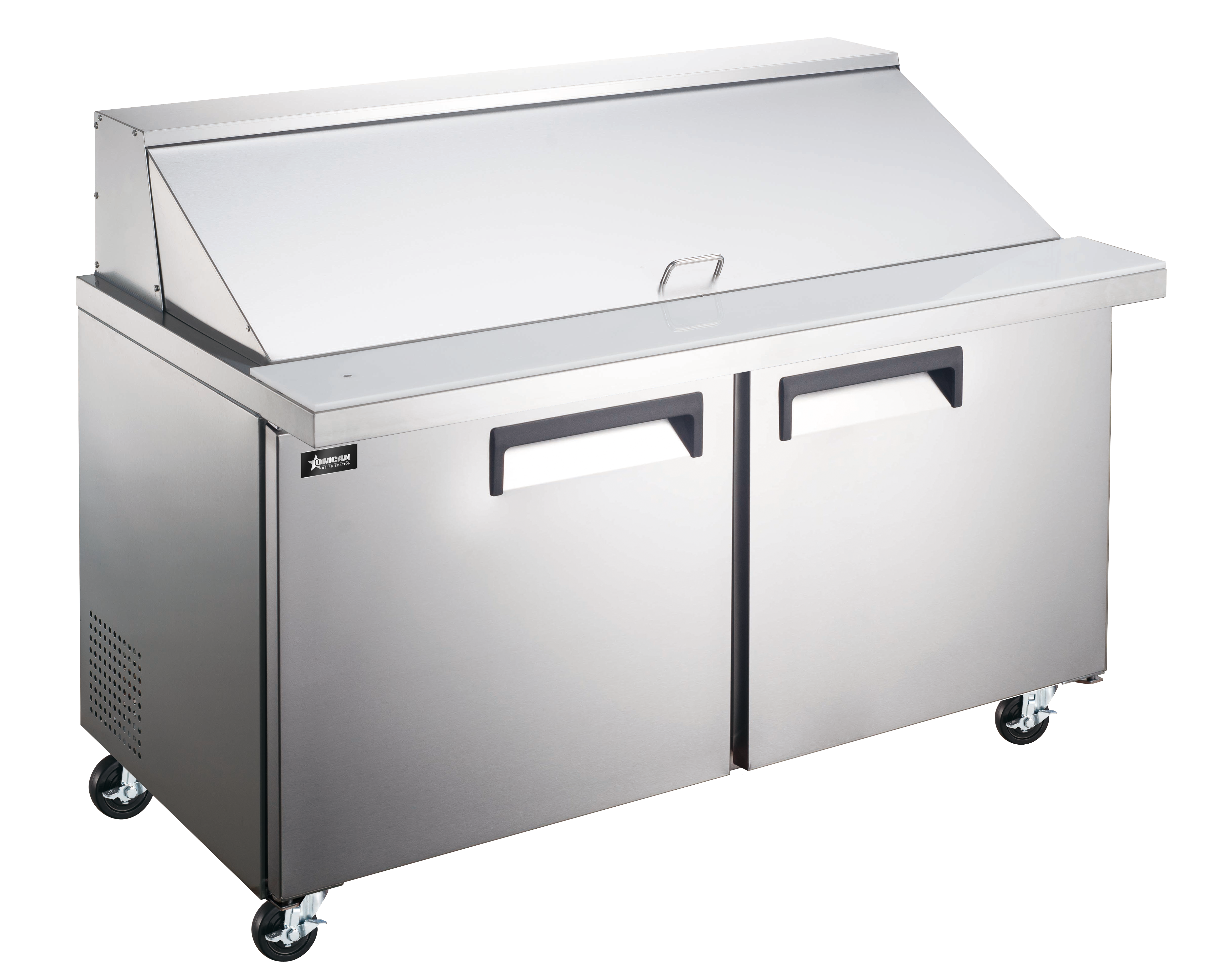 60″ Mega Top Refrigerated Prep Table, 2 Doors, Stainless Steel, 15 cu.ft. Capacity – 115 V, 1/4 HP
