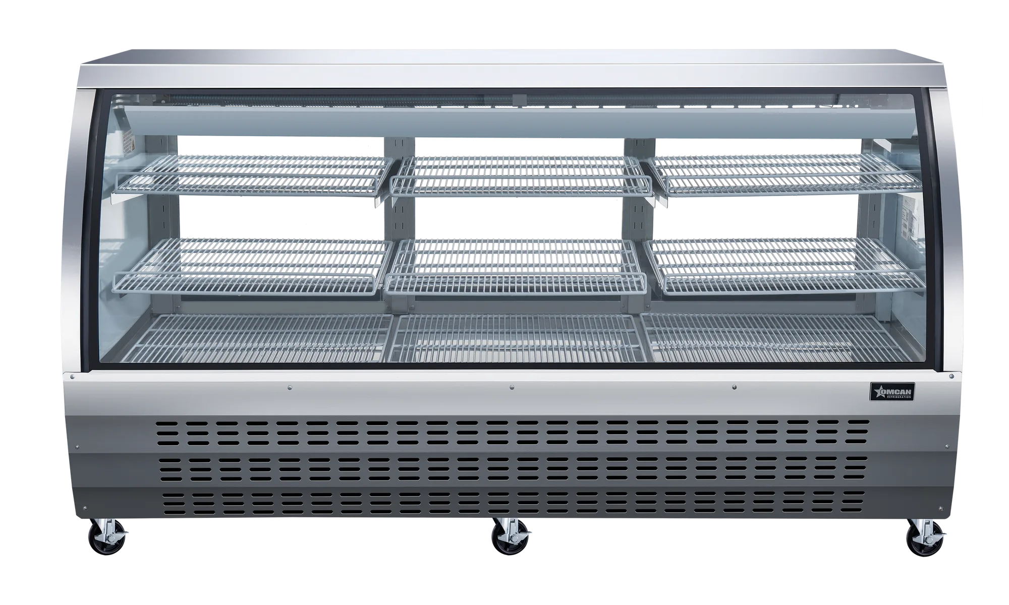 82″ Two (2) Shelf Floor Refrigerated Showcase, 32 cu. ft. (903 L), Stainless Steel