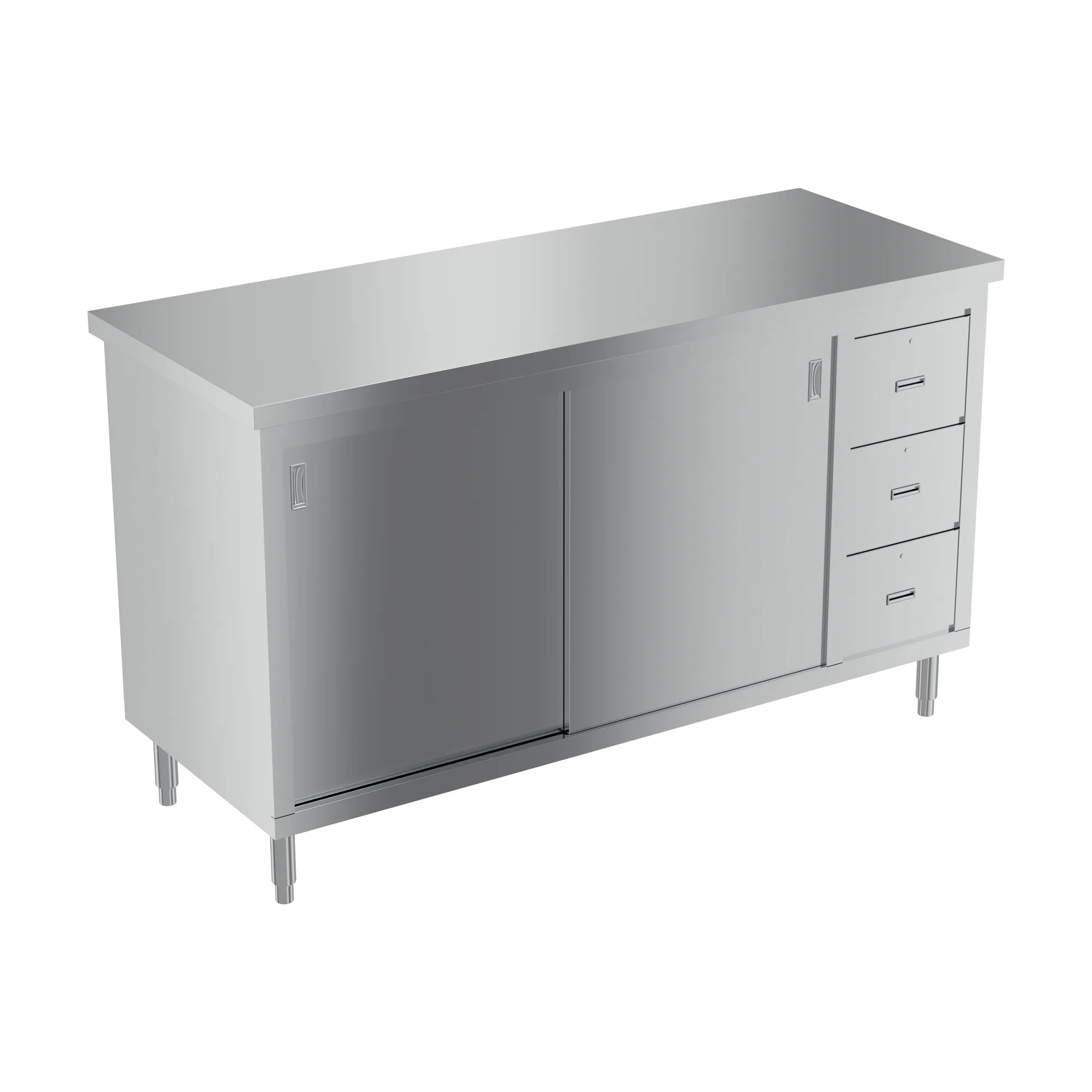24″ x 60″ Stainless Steel Worktable With Cabinets And Drawers
