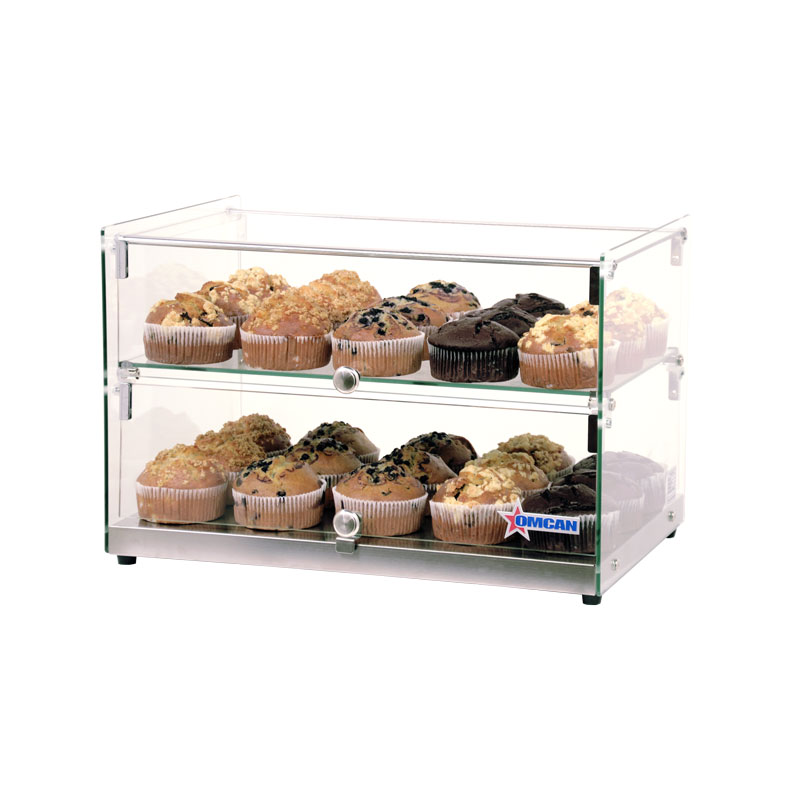 22-inch Countertop Food Display Case with Square Front Glass and 50 L capacity