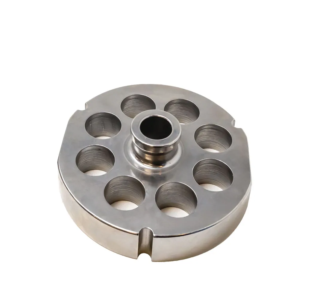 Stainless Steel #52 machine plate with hub 25 mm (1″) – three notches / two flat sides