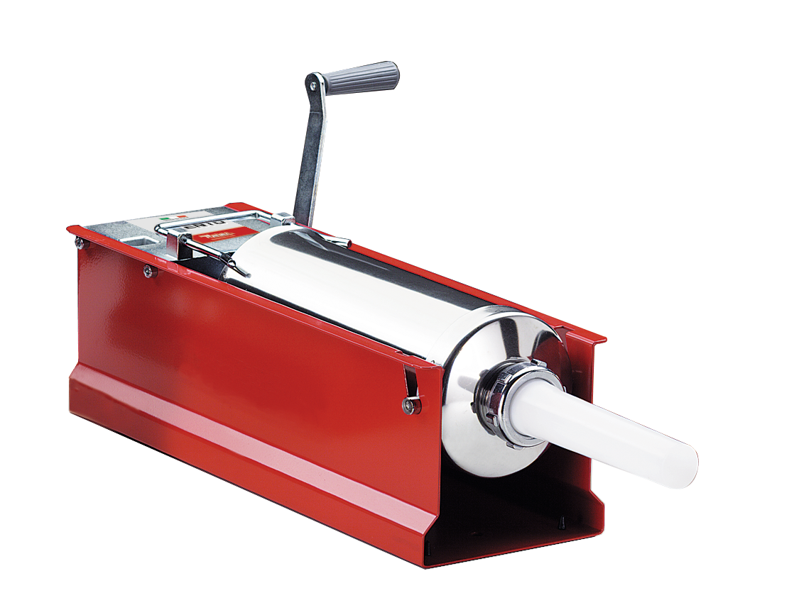 Trento Red Manual Sausage Stuffer with 18lb / 8kg Capacity – 2-Speed Horizontal Direct Drive