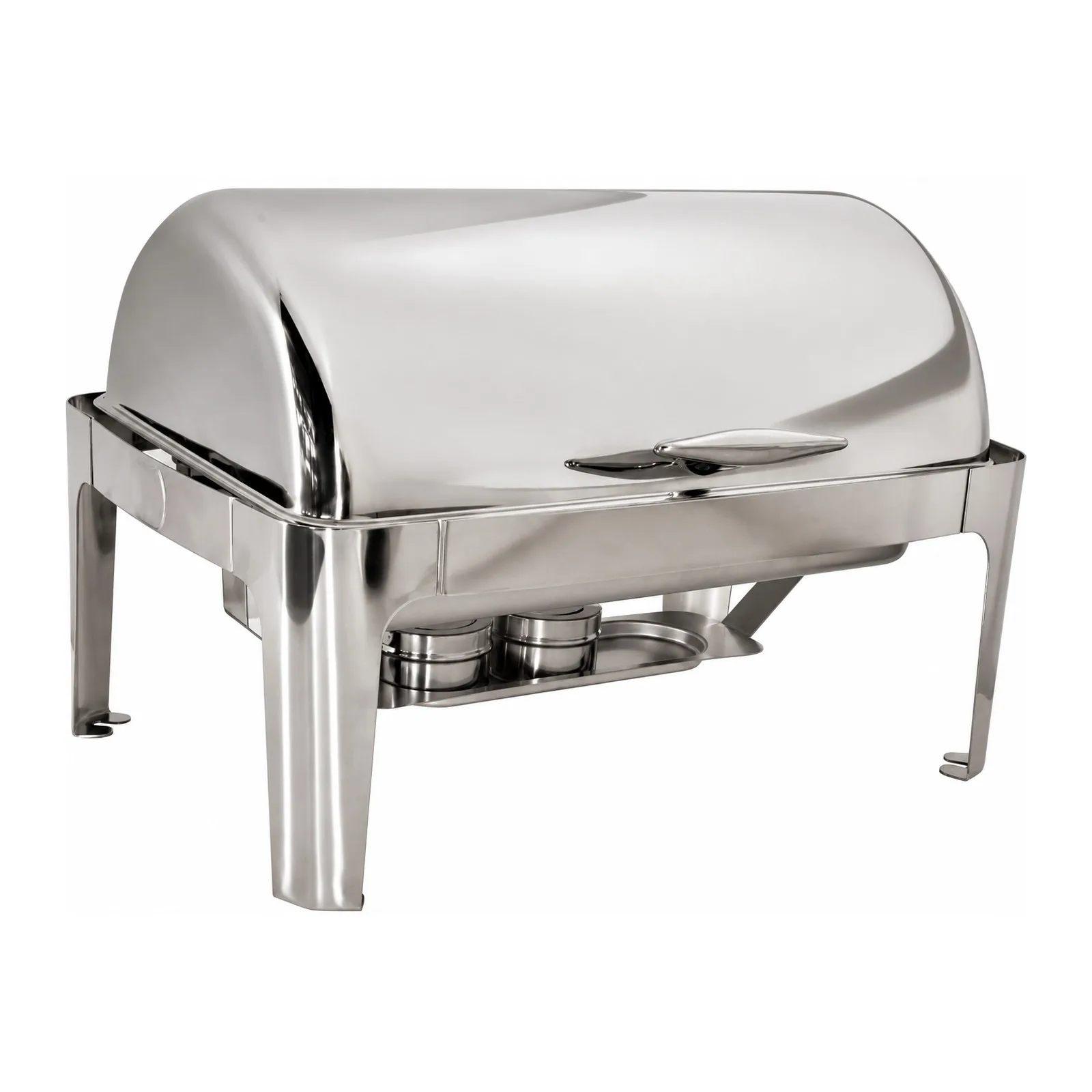 9 L / 9.5 qt Stainless Steel Round Chafing Dish with Roll Top Cover