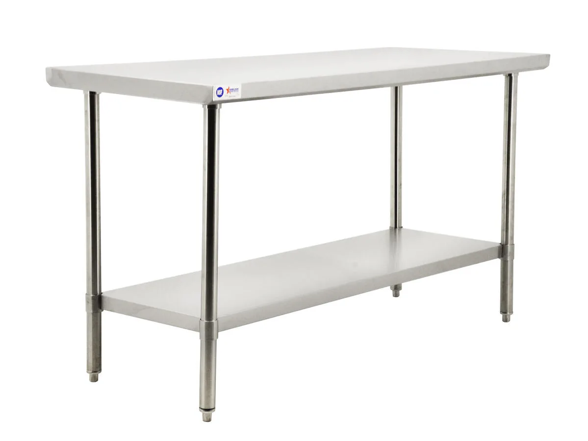 24″ x 60″ 20 Gauge 430 All Stainless Steel Worktable