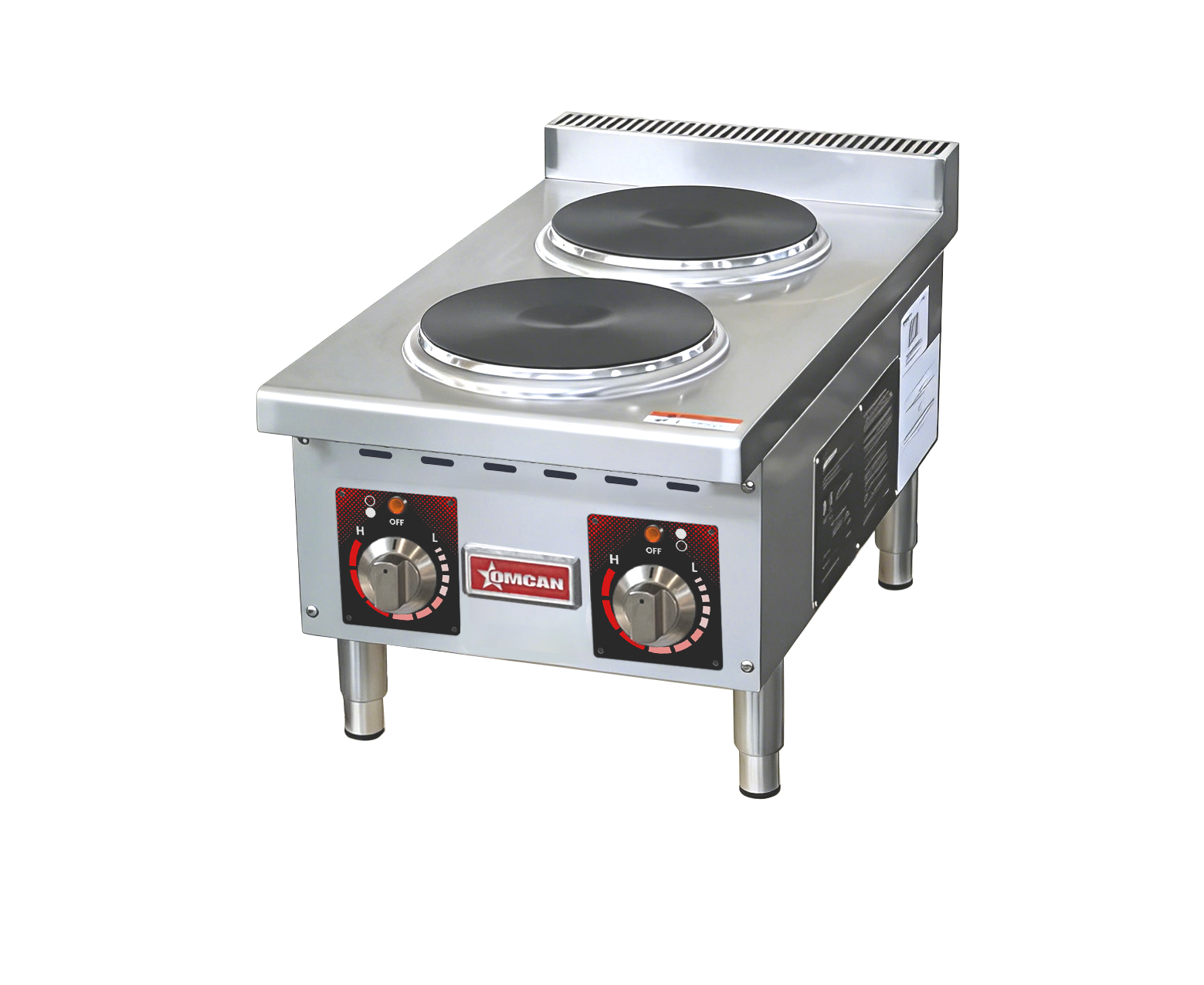 Countertop Electric Hot Plate, 2 Burners, 4000W, 208V/60Hz/1Ph