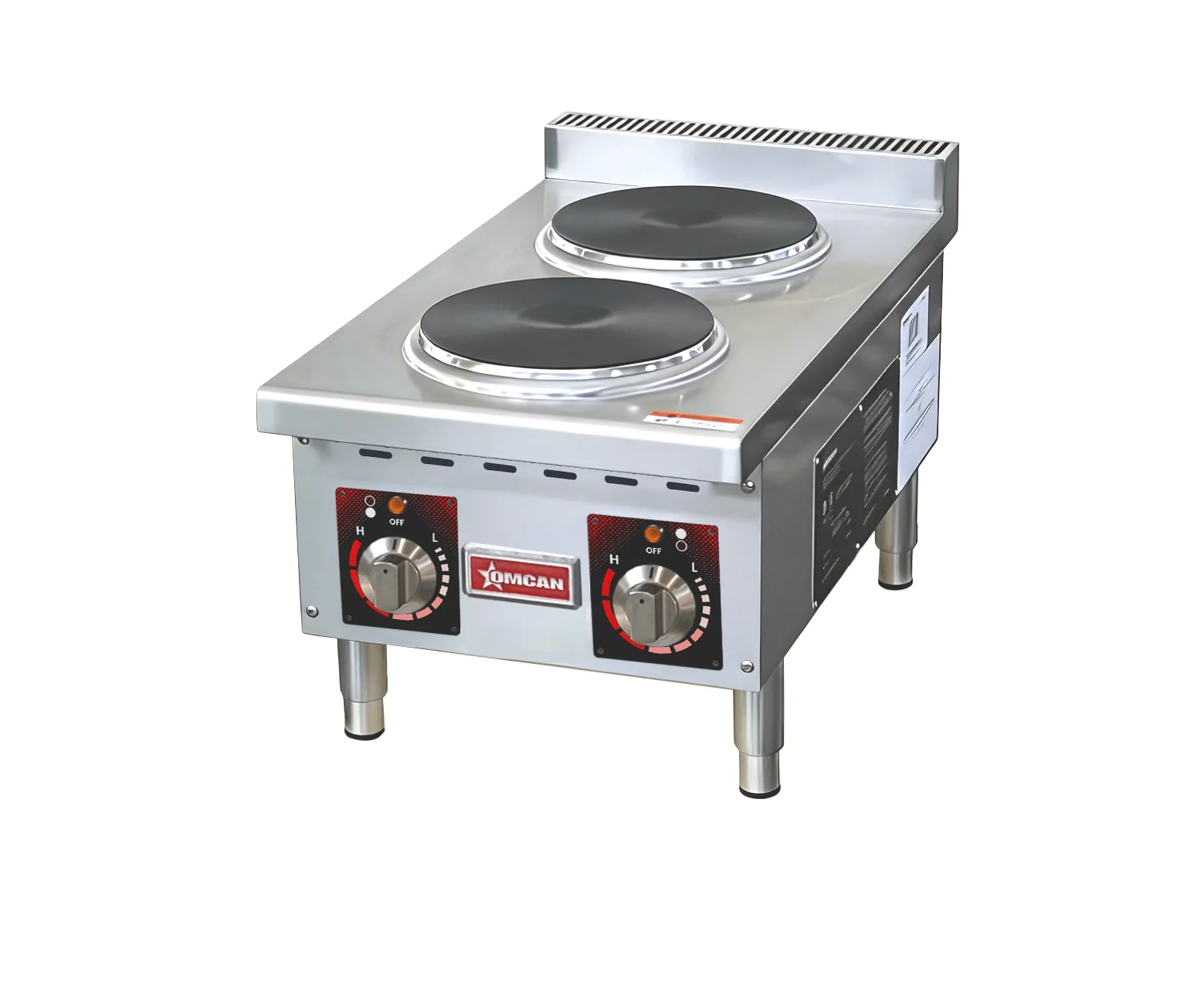 15″ Countertop Electric Hot Plate, 2 Burners – 4000 W, 208 V, 1 Phase