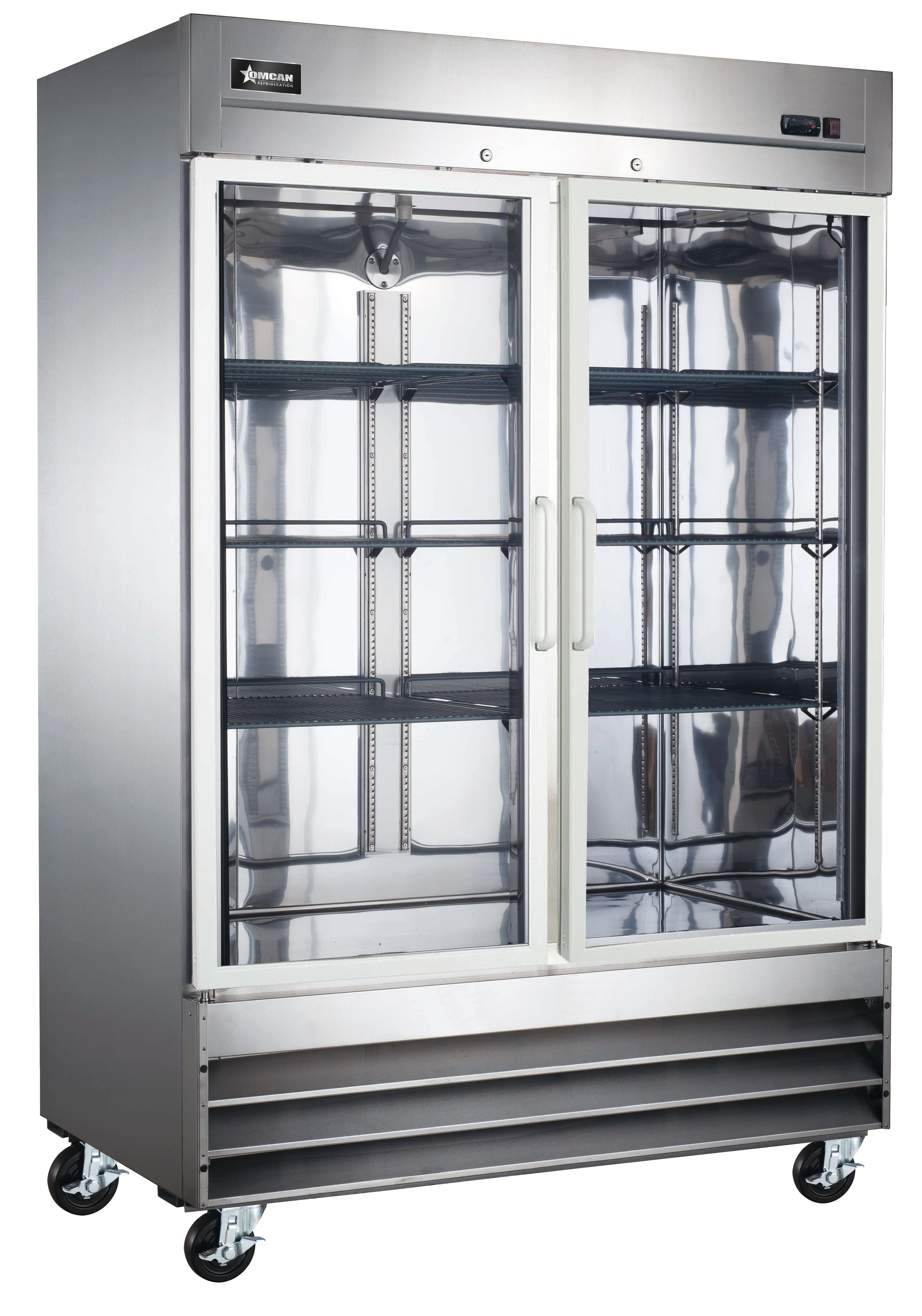 54″ Stainless Steel Glass Door Reach-In Refrigerator, 47 cu.ft. (1330 L) – 115V, 1/3 HP
