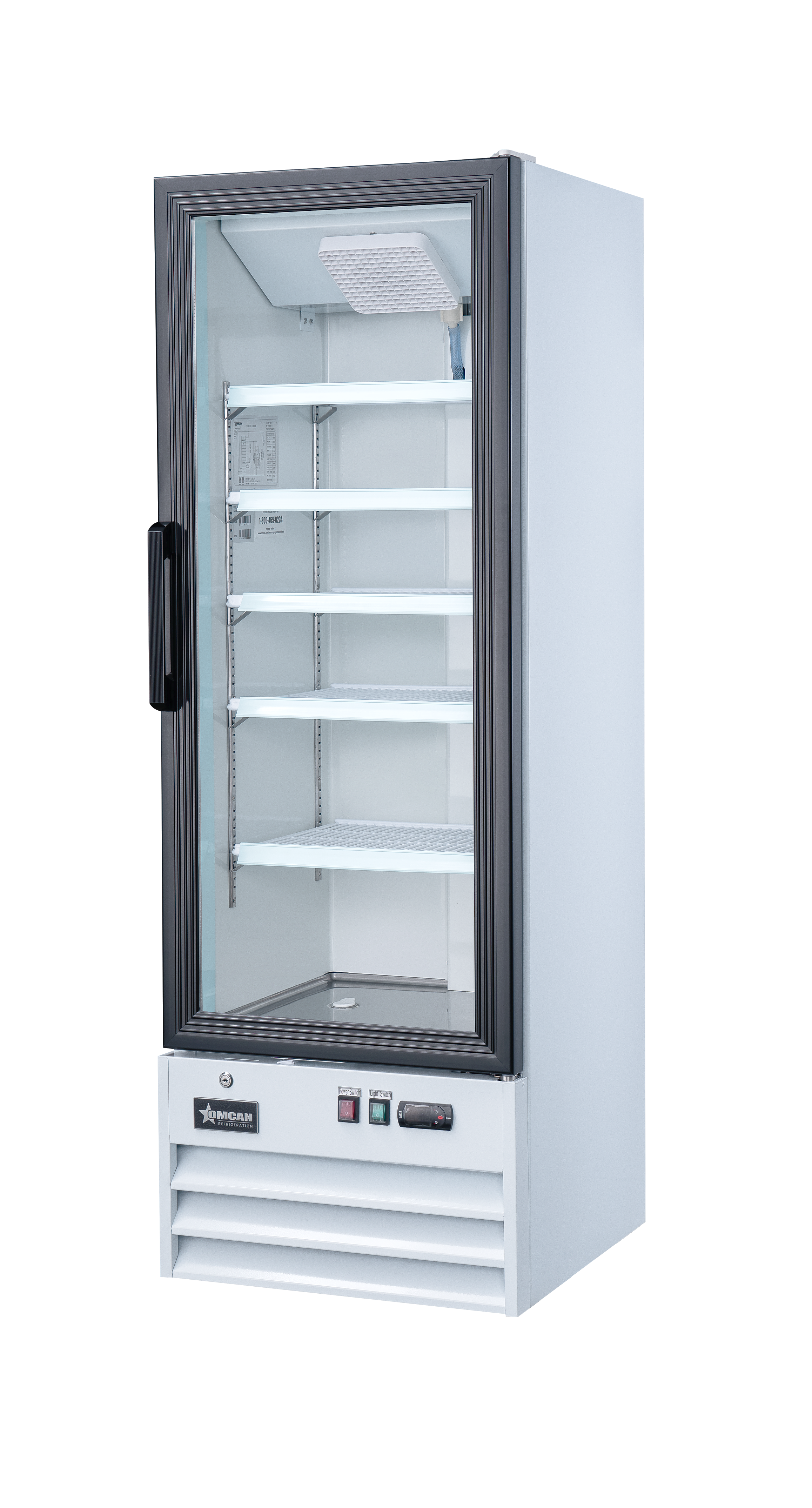 22″ One (1) Glass Door Display Refrigerator, 9.1 cu.ft. (257 L), White