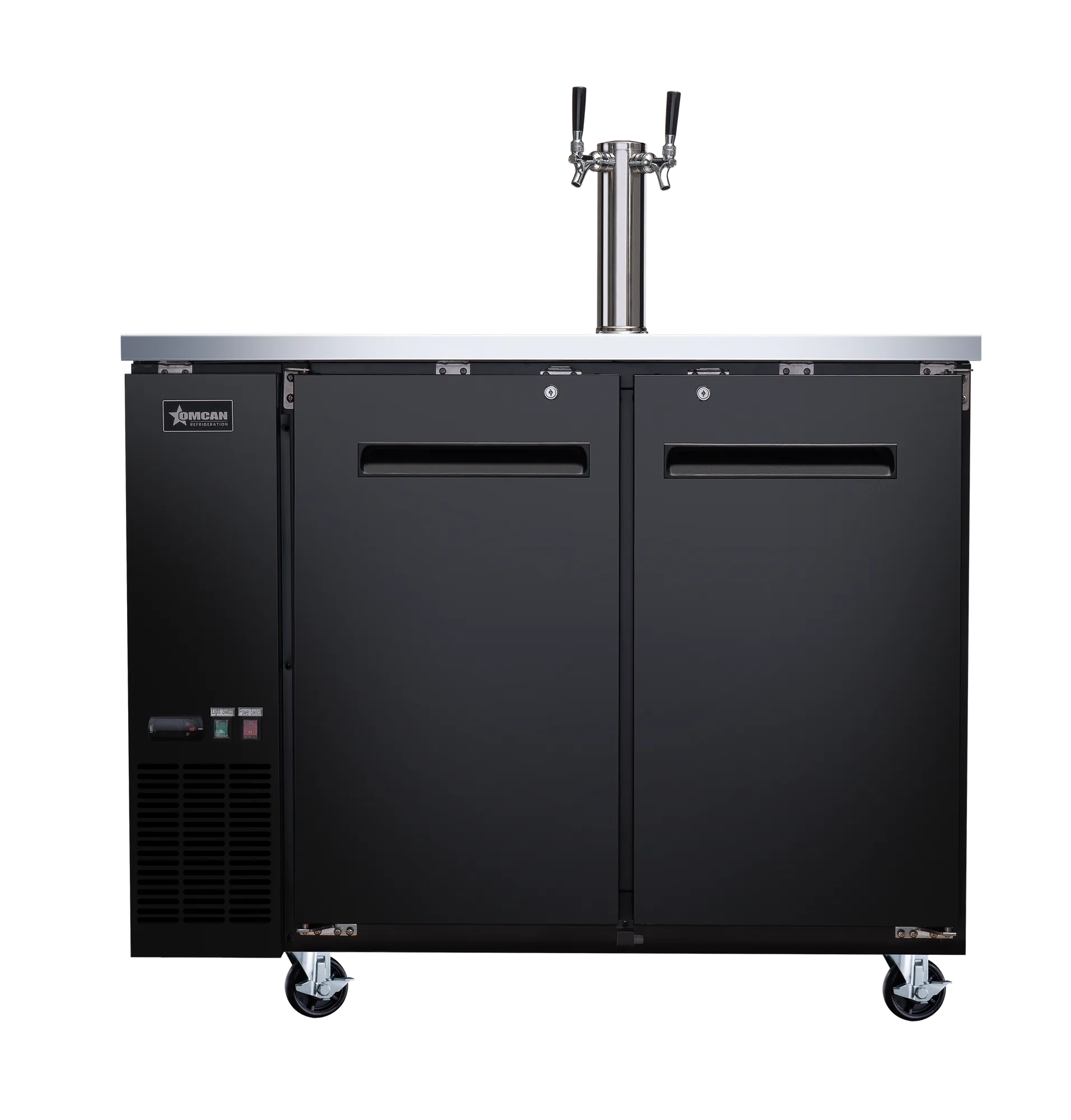 48″ Two (2) Door Kegerator / Beer Dispenser Single Tower with 2 Taps, 24″ Depth, 11.8 cu. ft. (335 L)