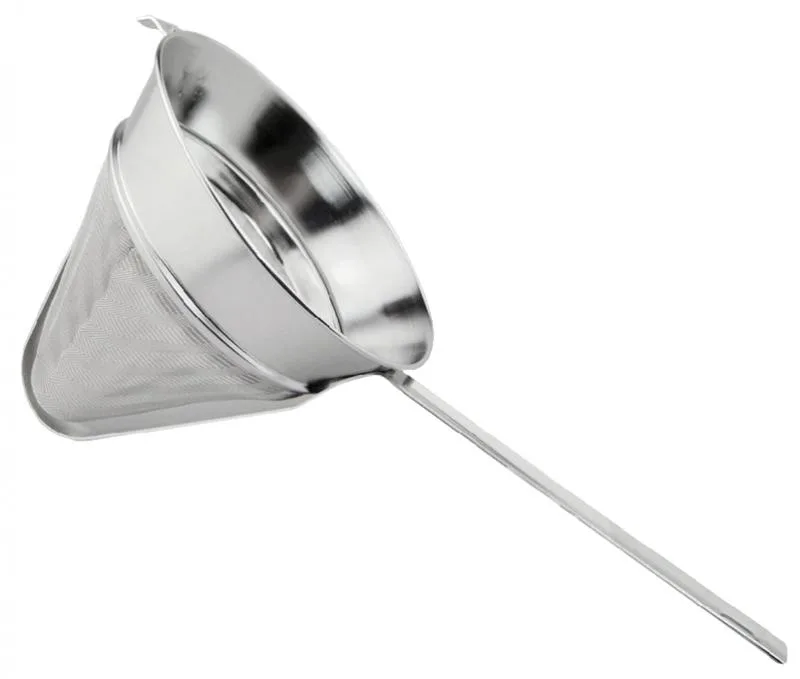 8.5″ Stainless Steel 40 Mesh Reinforced Bouillon Strainer with Flat Handle