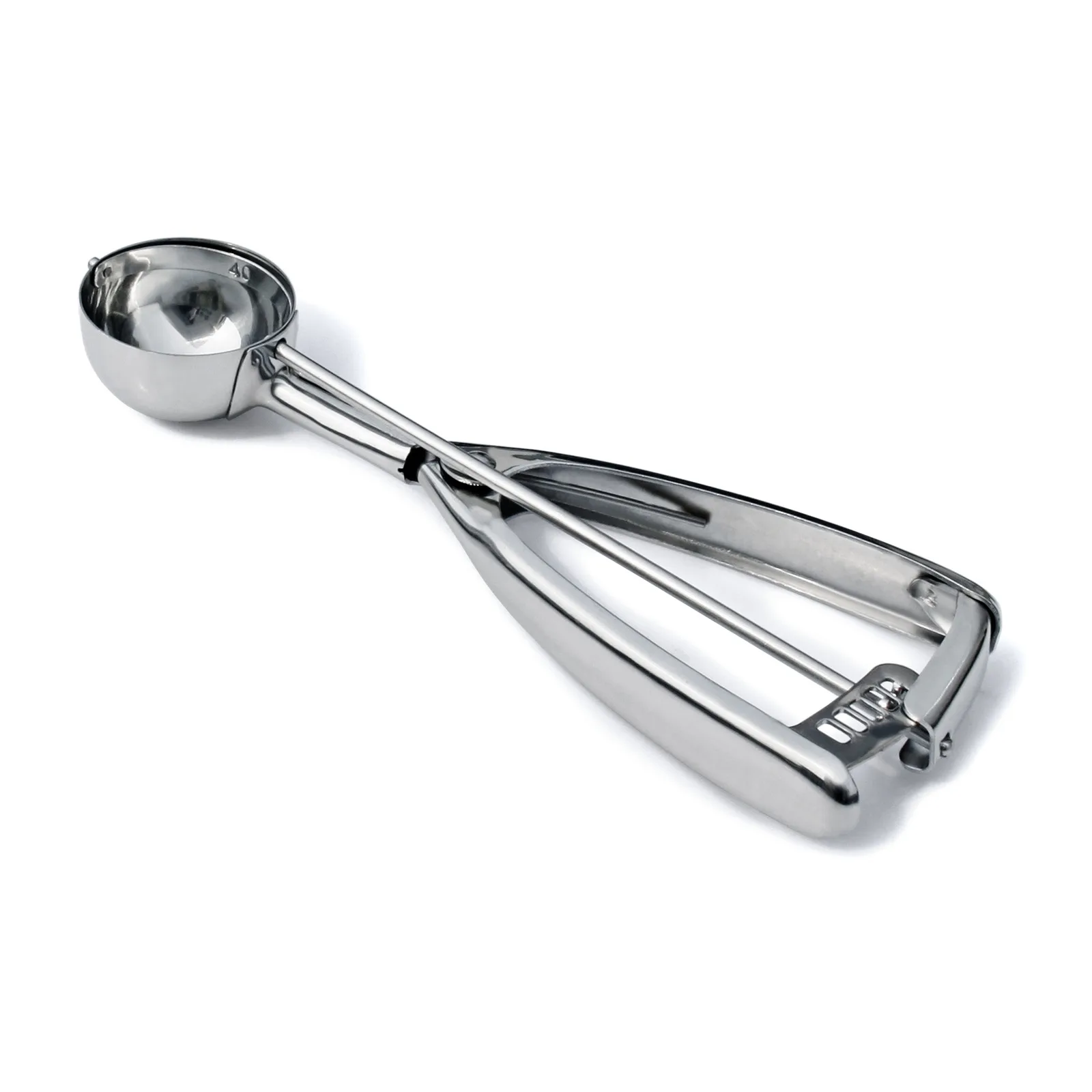 #40 Stainless Steel Squeeze Handle Ice Cream Scoop Disher – 7/8 oz