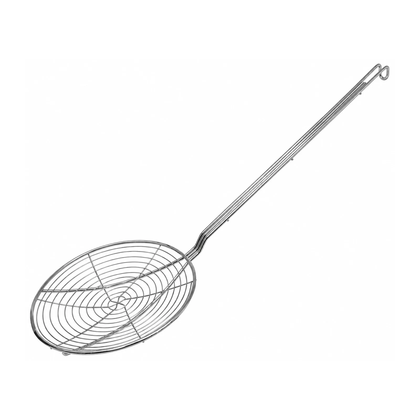 9″ Round Spiral Wire Skimmer with 17.5″ Nickle Plated Handle