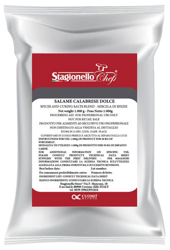 Stagionello Curing Salts and Spice Blends for Rapid Fermentation Salami Sweet Calabrese Salami 1 kg / bag