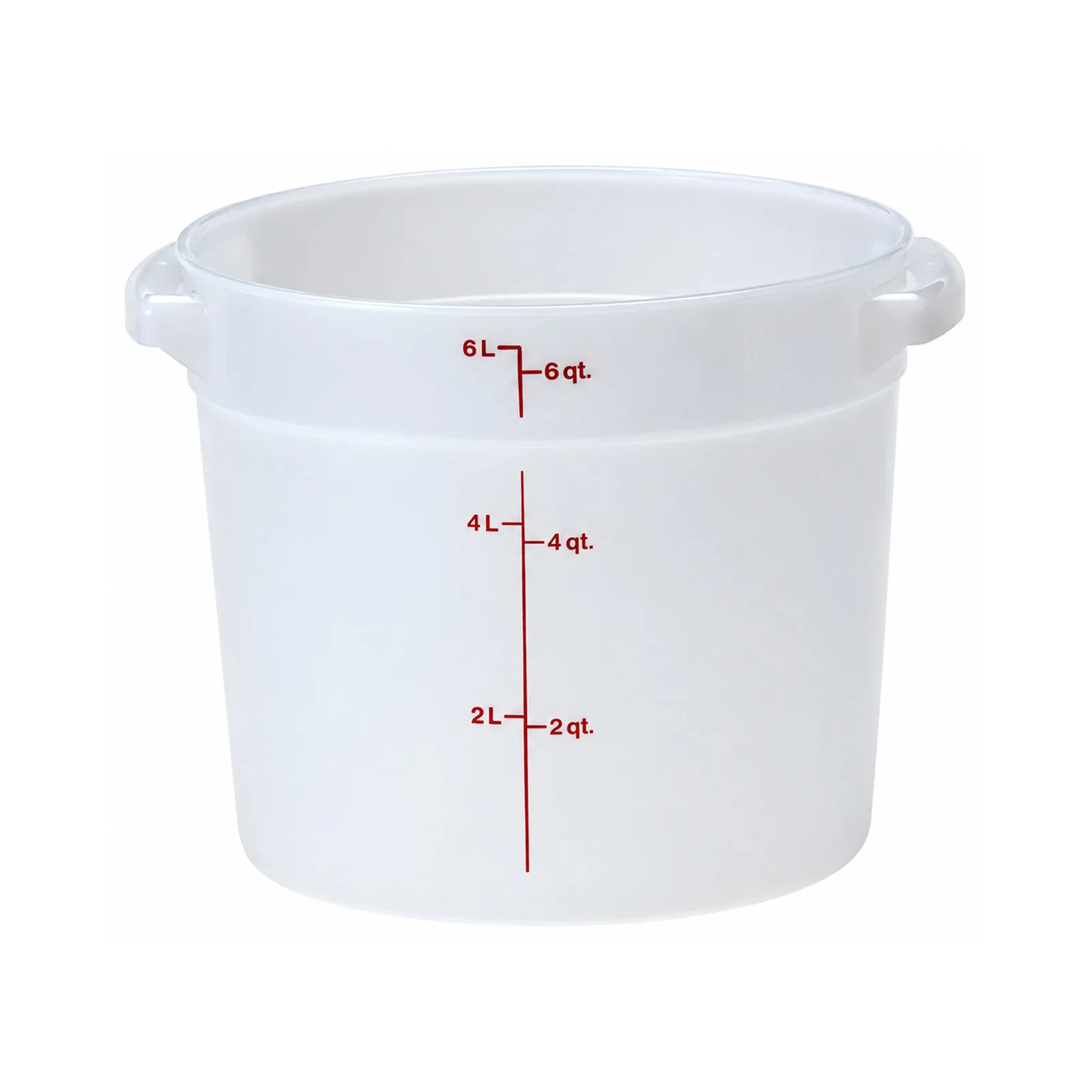 6 qt Polypropylene White Round Food Storage Container