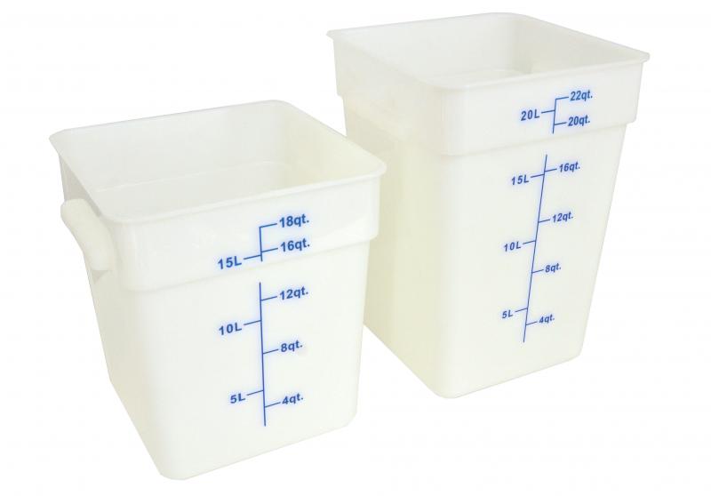 4 QT Polypropylene White Square Food Storage