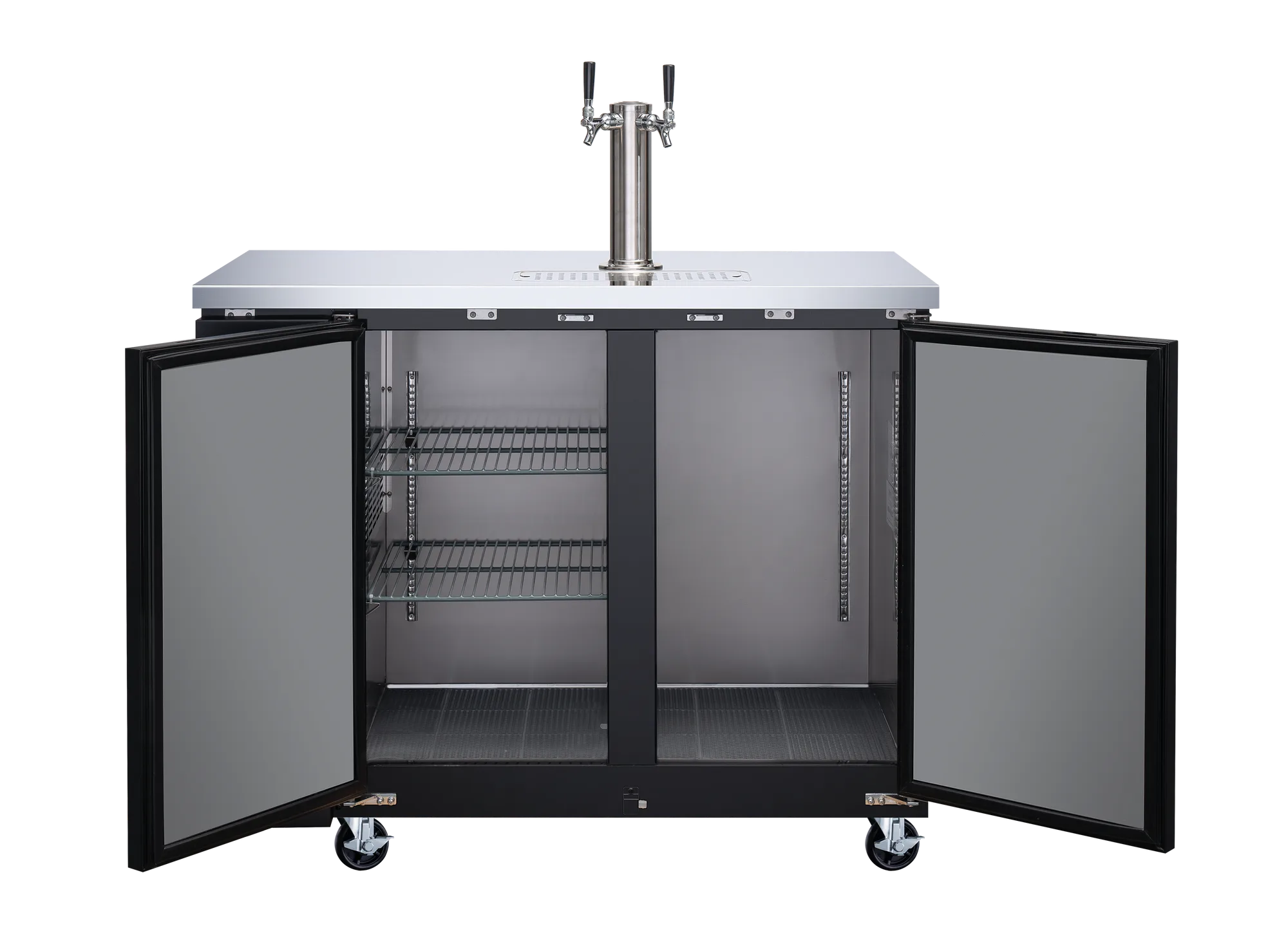 48″ Two (2) Door Kegerator / Beer Dispenser Single Tower with 2 Taps, 24″ Depth, 11.8 cu. ft. (335 L)