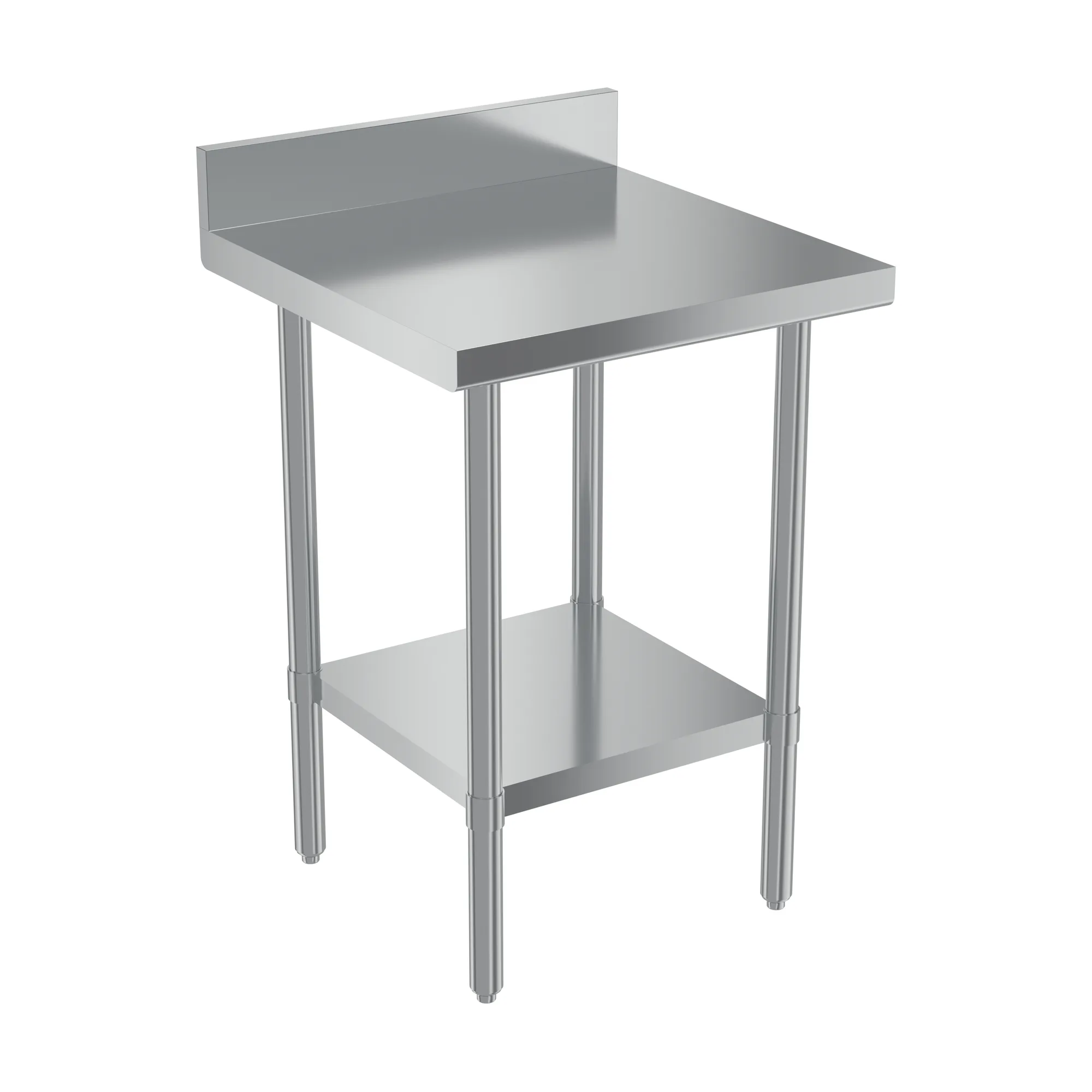 24″ x 24″ 20 Gauge 430 All Stainless Steel Work Table with Backsplash