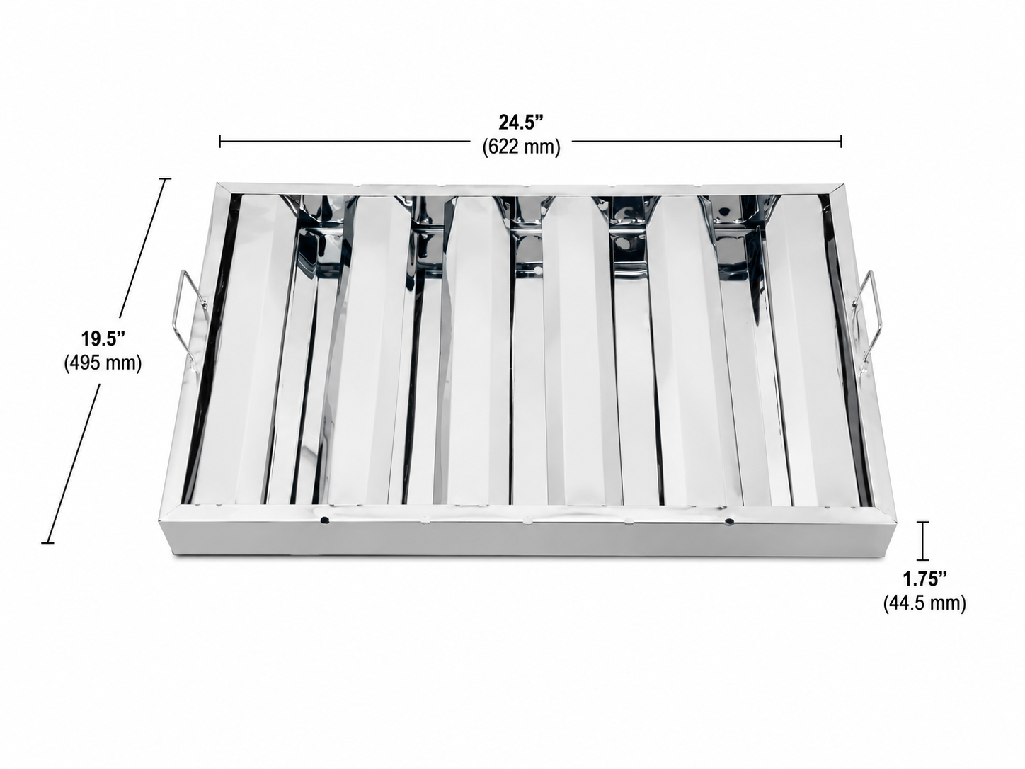 20″(H) x 25″(W) x 2″(T) Stainless Steel Range Hood Filter