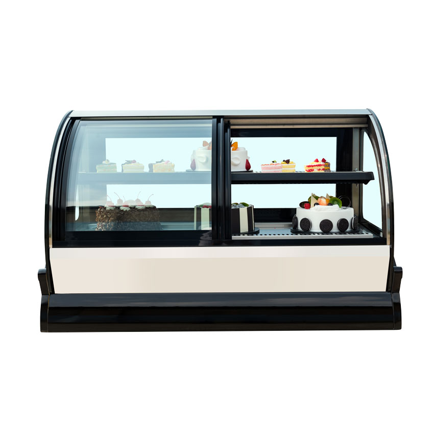 47" Countertop Curved Glass Refrigerated Display with Dual Access and 190 L capacity