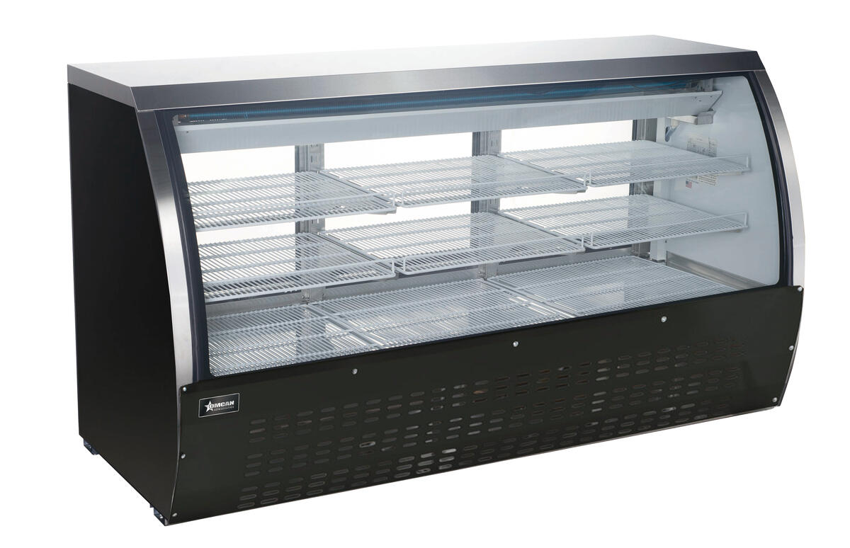 64″ Floor Refrigerated Showcase with Black Coated Steel Exterior