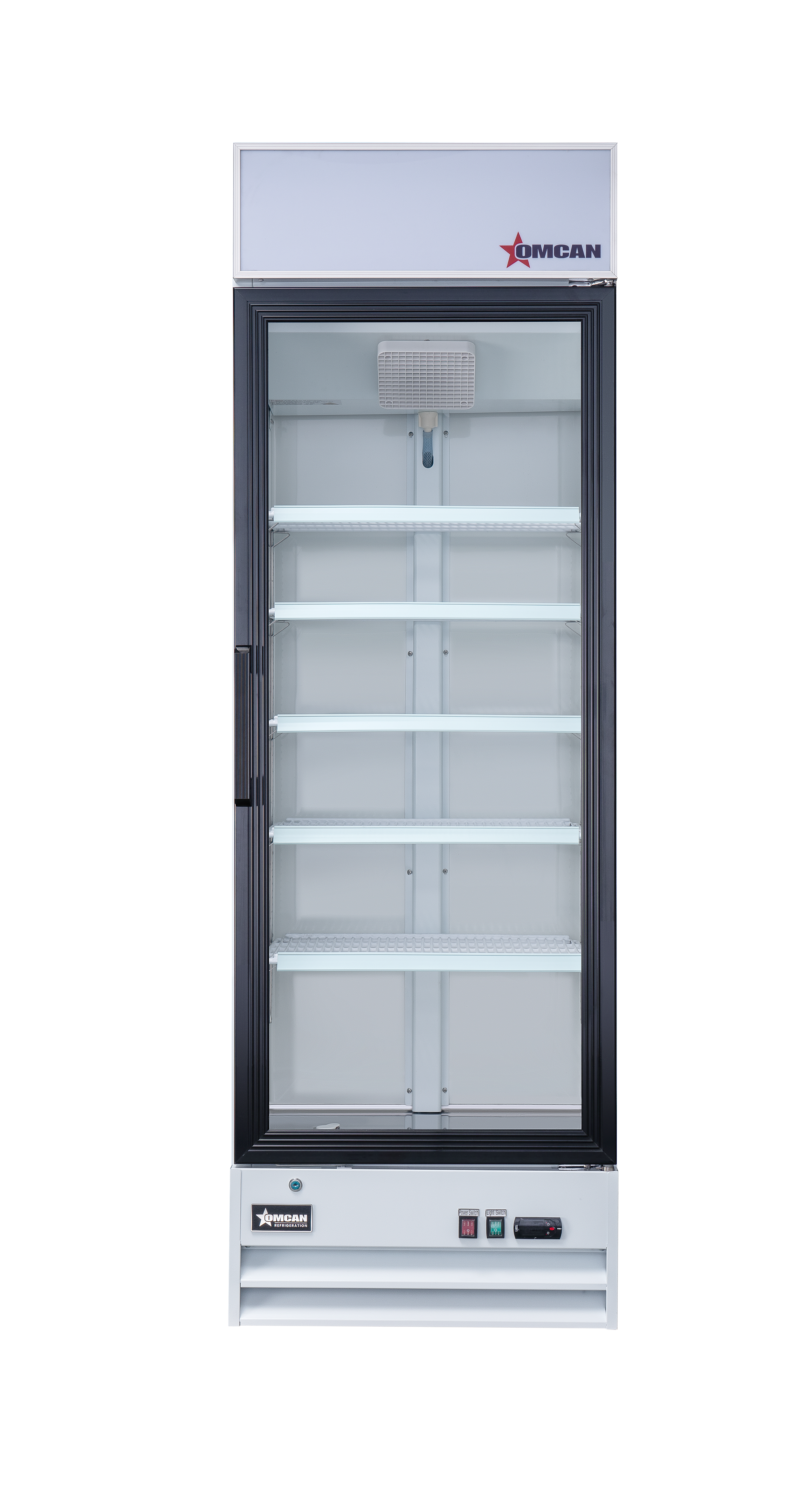 26″ One (1) Glass Door Display Refrigerator with Lightbox, 14 cu.ft. (396 L), White