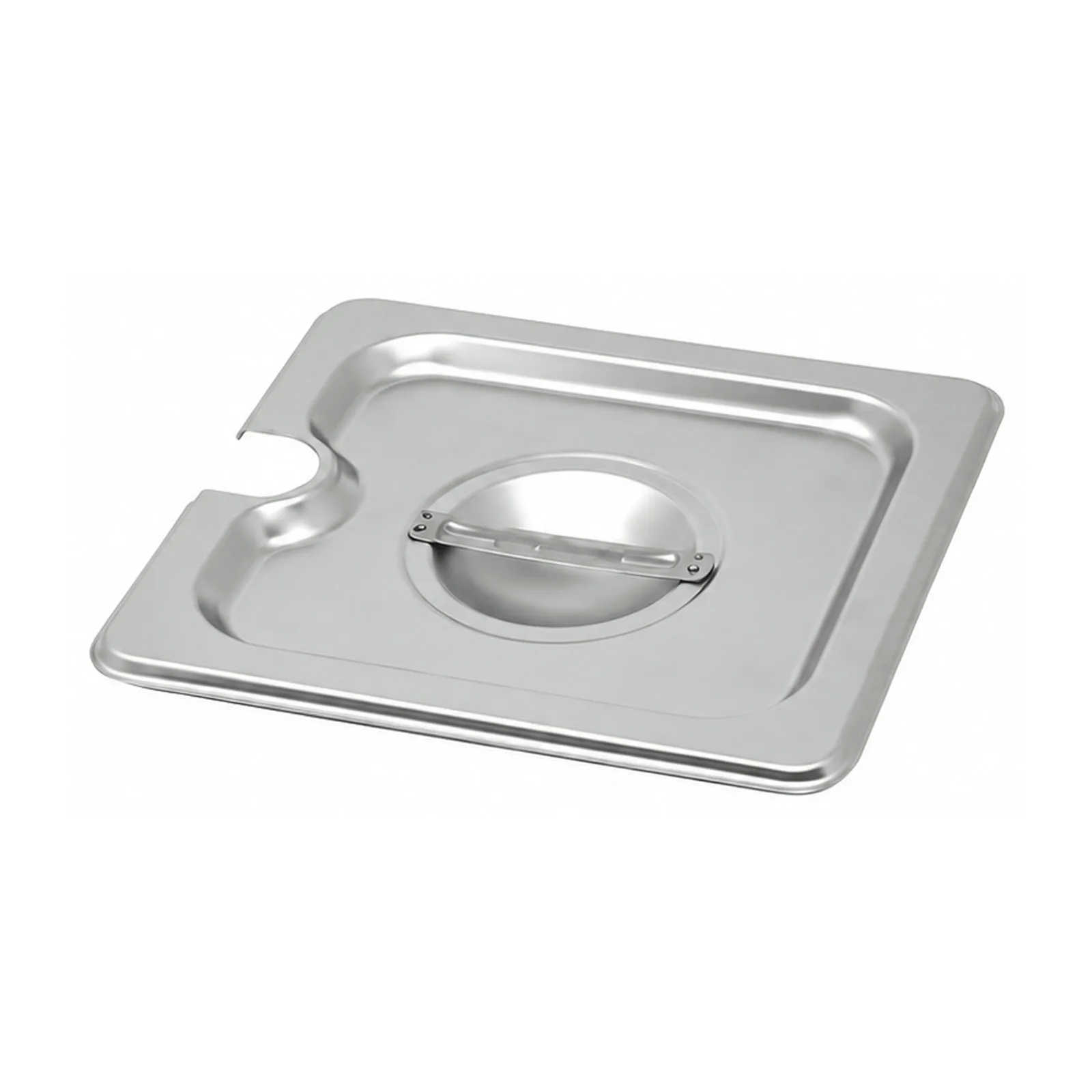 1/6-Size Slotted Stainless Steel Steam Table Pan Cover