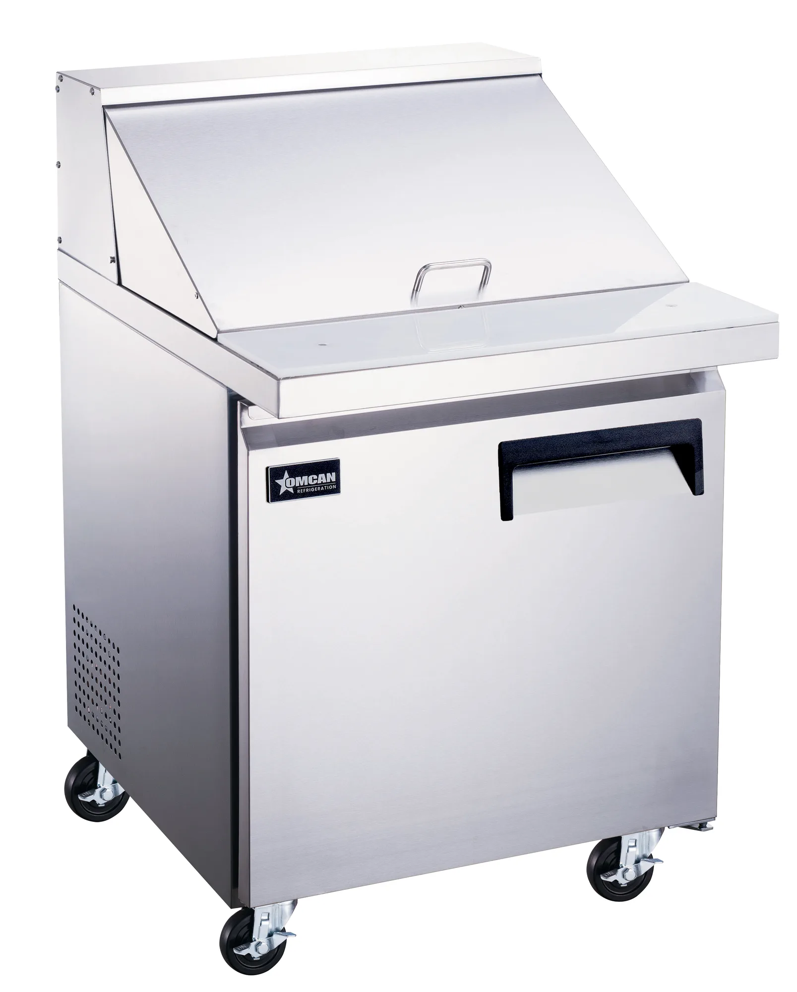 28″ One (1) Door Mega Top Refrigerated Prep Table, 7 cu. ft. (198 L), Stainless Steel, Left Hand Opening