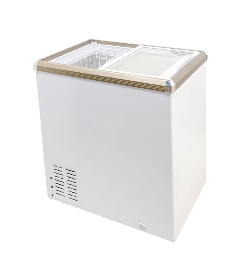 29″ Two (2) Door Ice Cream Display Chest Freezer with Flat Glass Top, 5.3 cu. ft. (150 L)