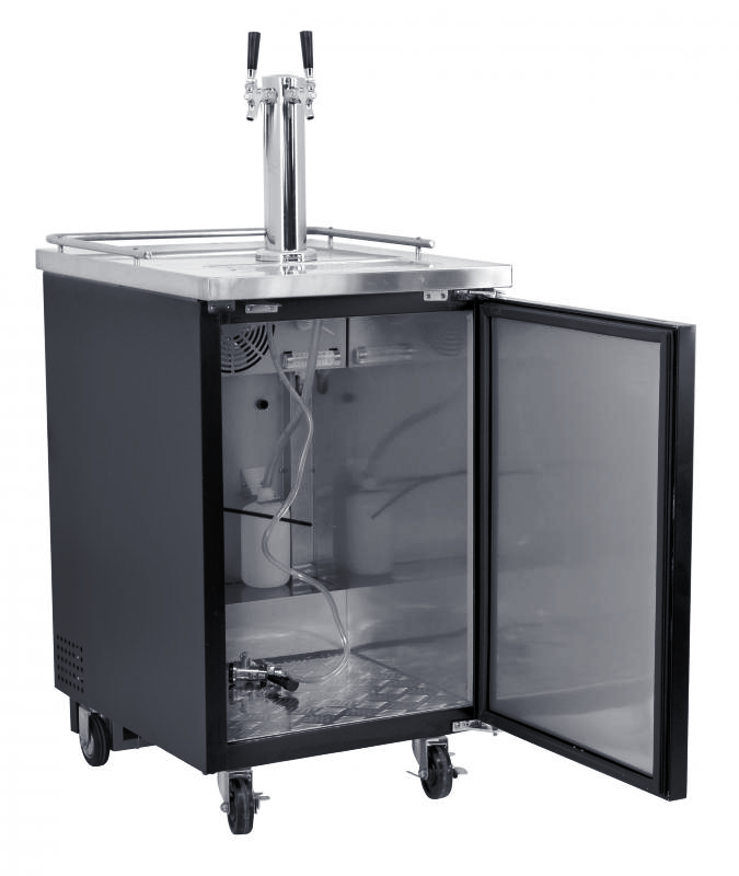 24″ One (1) Door Kegerator / Beer Dispenser Single Tower with 2 Taps, 6.5 cu.ft. (184 L)