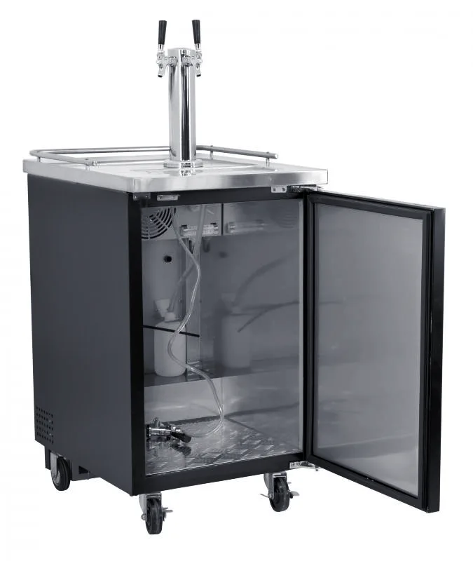 24″ One (1) Door Kegerator / Beer Dispenser Single Tower with 2 Taps, 30" Depth, 6.5 cu.ft. (184 L)