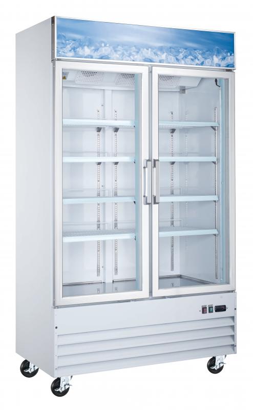 49″ Freezer 2 Glass Doors White 29 cu.ft / 821 L