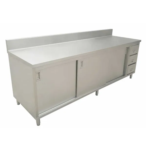60″ x 24″ Worktable with Cabinet, Drawers, and Sliding Doors