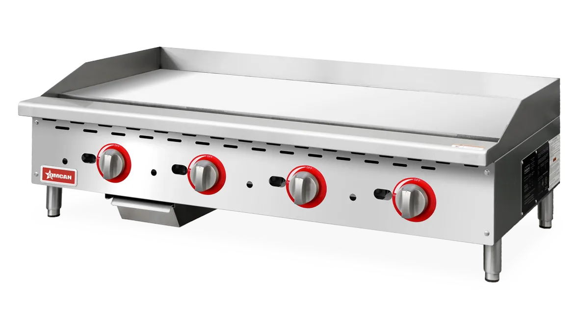 48″ Countertop Gas Griddle 4 Burners with Thermostatic Control, 112,000 BTU