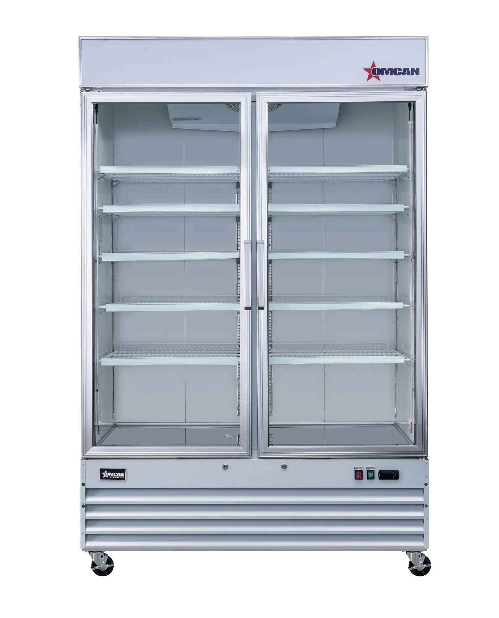 53″ Two (2) Glass Door Display Refrigerator, Swing Door, 45 cu. ft. (1270 L), White