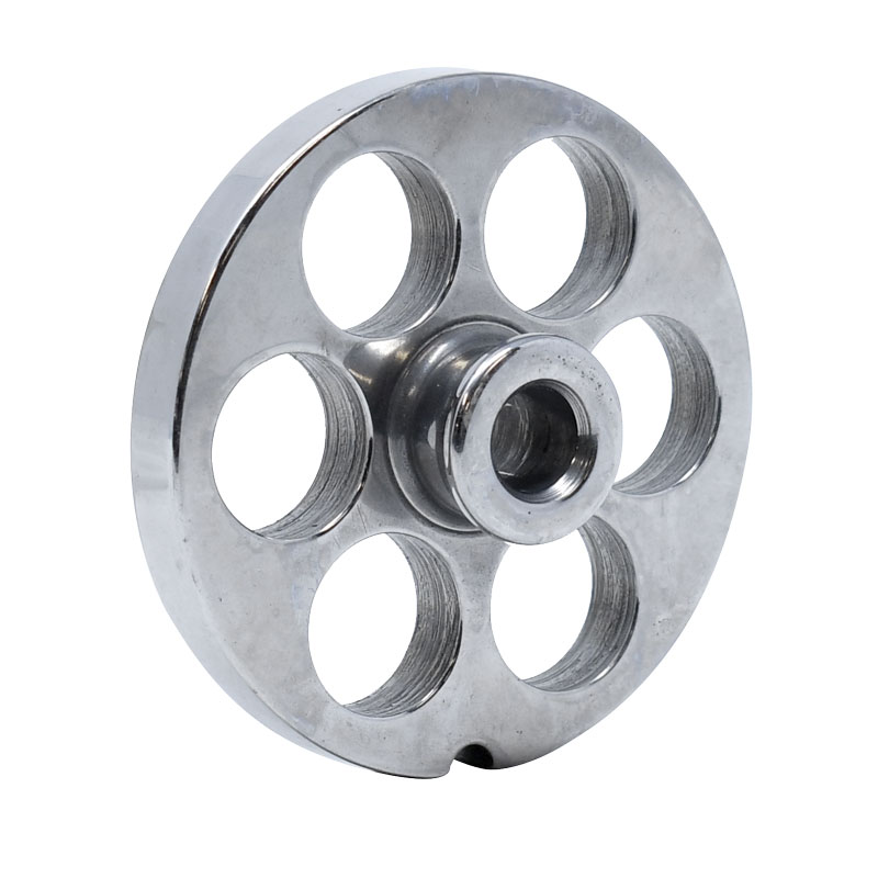 European Style #12 stainless steel plate with hub, 18mm (3/4″) – one notch/ round