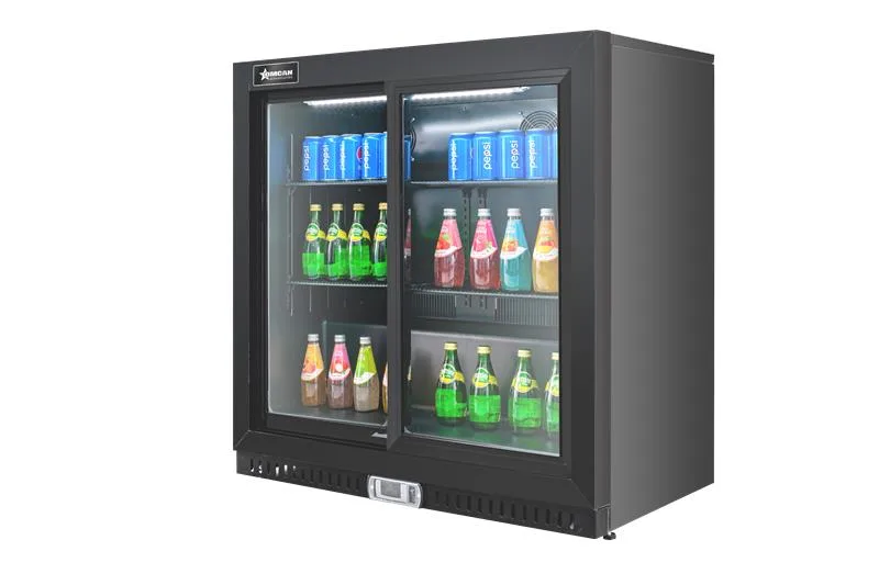 36″ One (1) Sliding Door Back Bar Beverage Cooler with Lock, 7.5 cu. ft. (212 L), Black