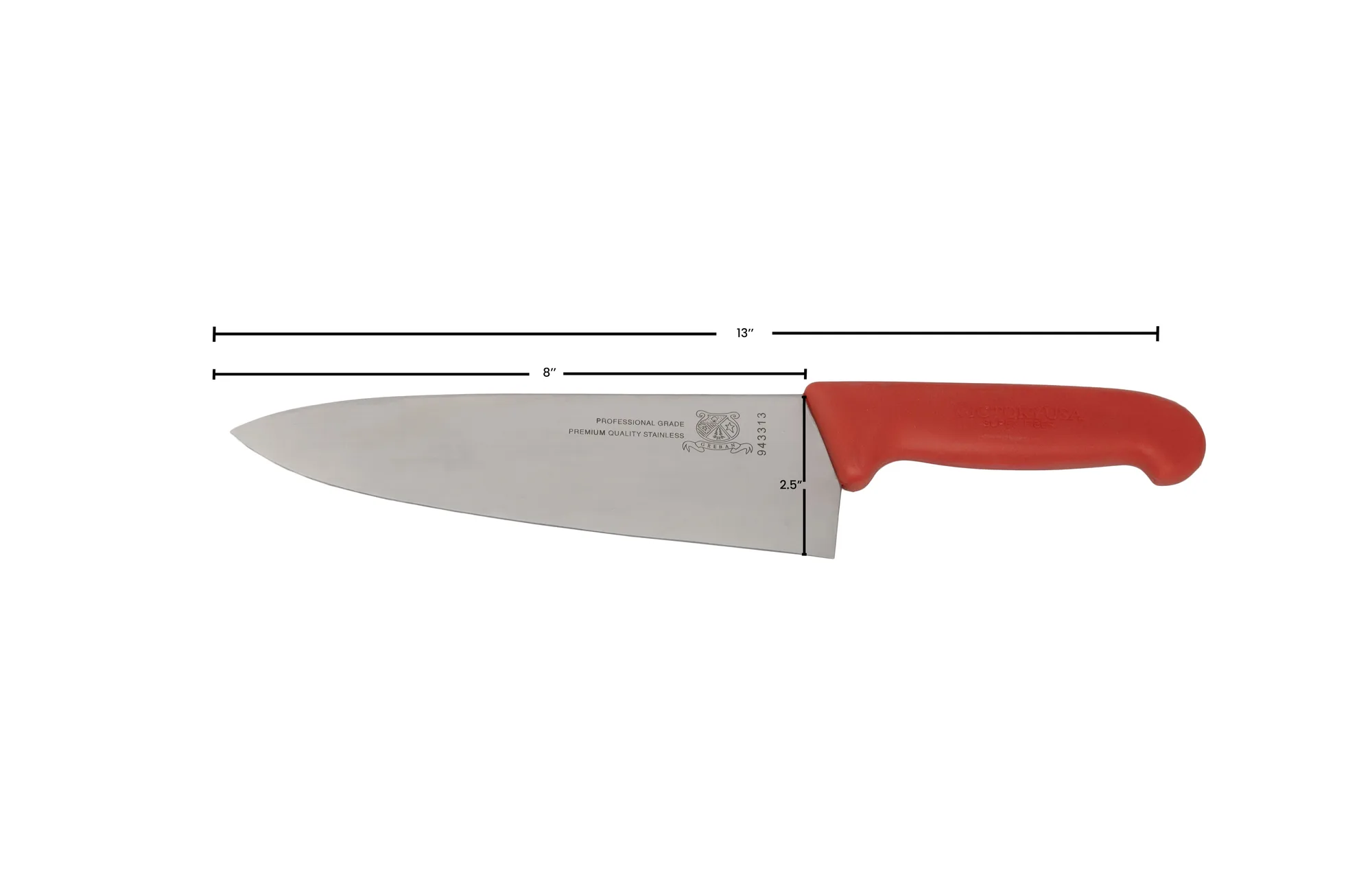 8″ Medium Cook Knife with Red Super Fiber Handle